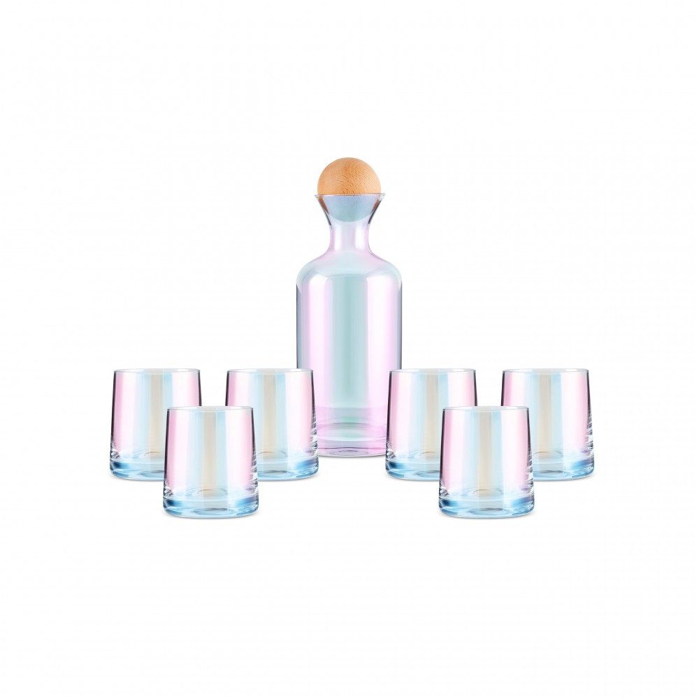 Karaca Glas Karaca Jules 7-teiliges Wasserset mit Perlmuttglanz