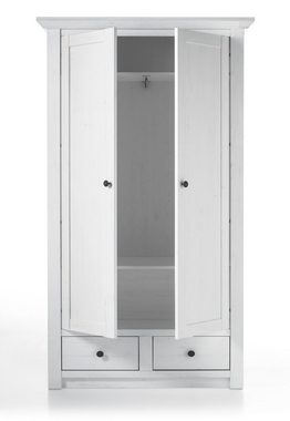 Furn.Design Garderoben-Set Hooge, (Garderobe in Pinie weiß, Set 3-teilig), Landhaus modern, variable Inneneinteilung