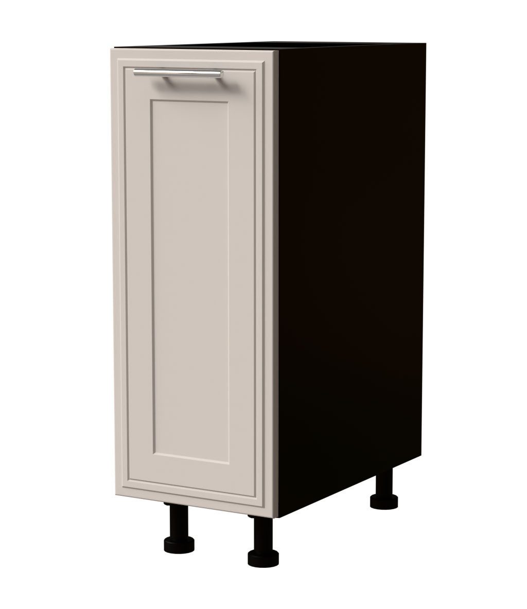 Feldmann-Wohnen Unterschrank Salo (D1D/30, 1-türig, 1 Einlegeboden, 1-St., moderne Kassettenoptik, folierte Fronten) schwarz / kaschmir matt