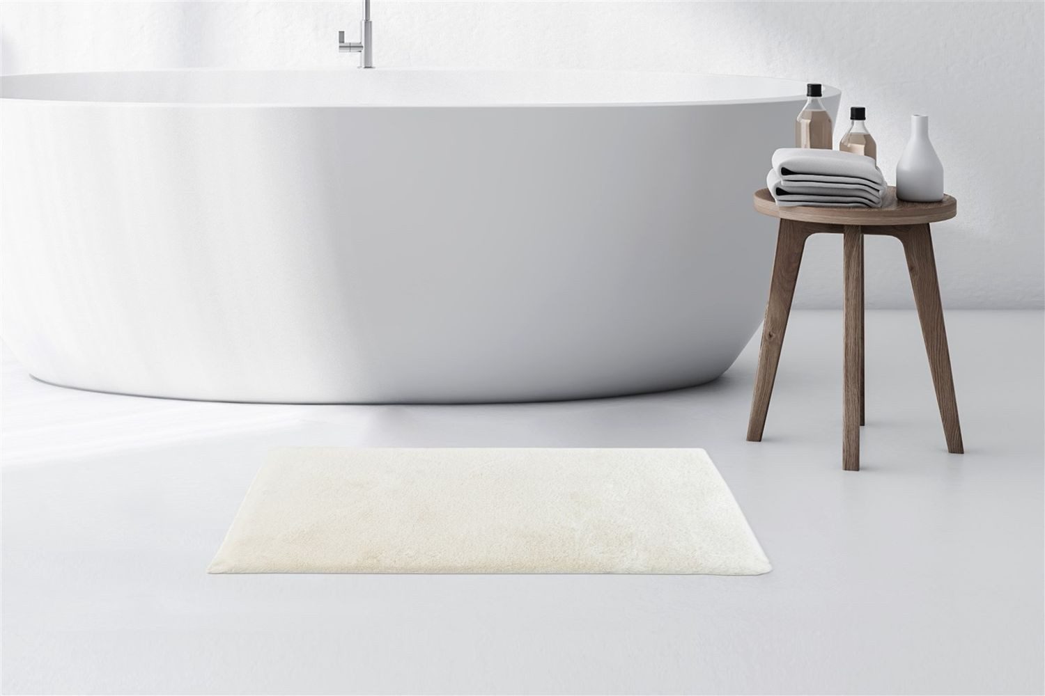 Teppich Boss Teppich Kurzflor Teppich Badematte Robert Light 625 - Weiß, rechteckig, Höhe: 24 mm