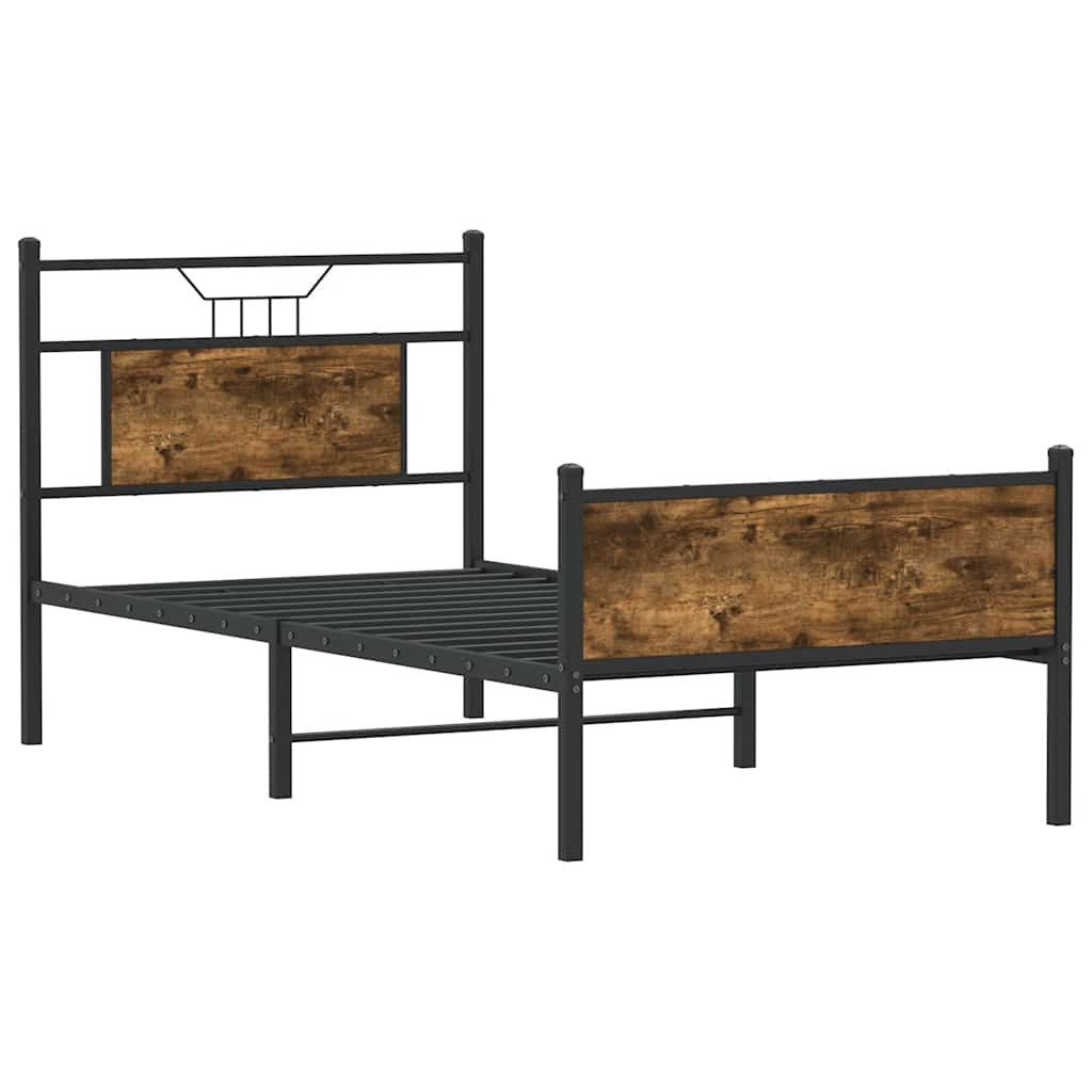 vidaXL Bett Bettgestell ohne Matratze Räuchereiche günstig online kaufen