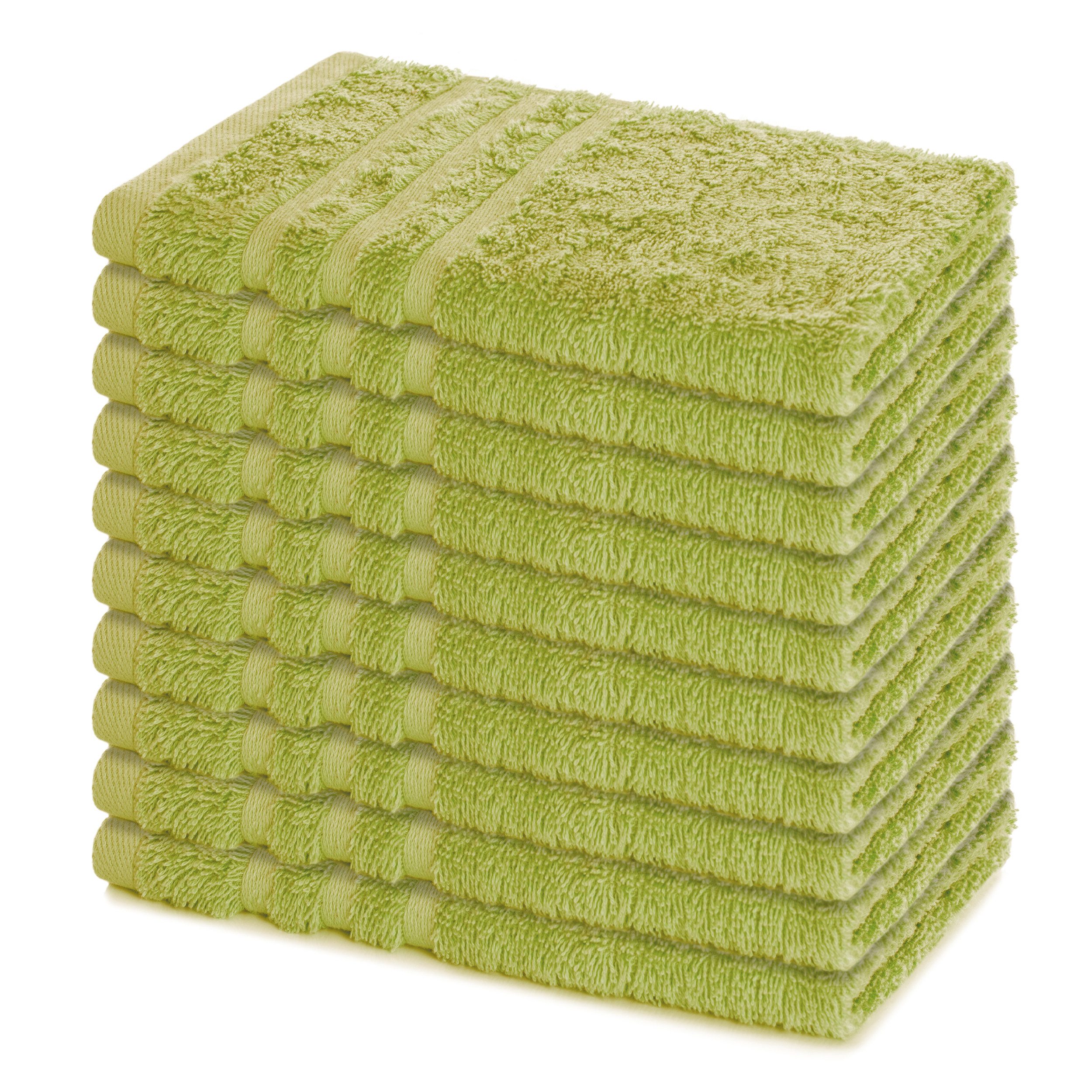 Lavea Gästehandtücher 30x50 cm, 10er Set Gästehandtuch, Elena-Frottee Handtuch, Gästetuch, (Set, 10-St), 500 g/m² Frottier, weich & saugstark, pflegeleicht