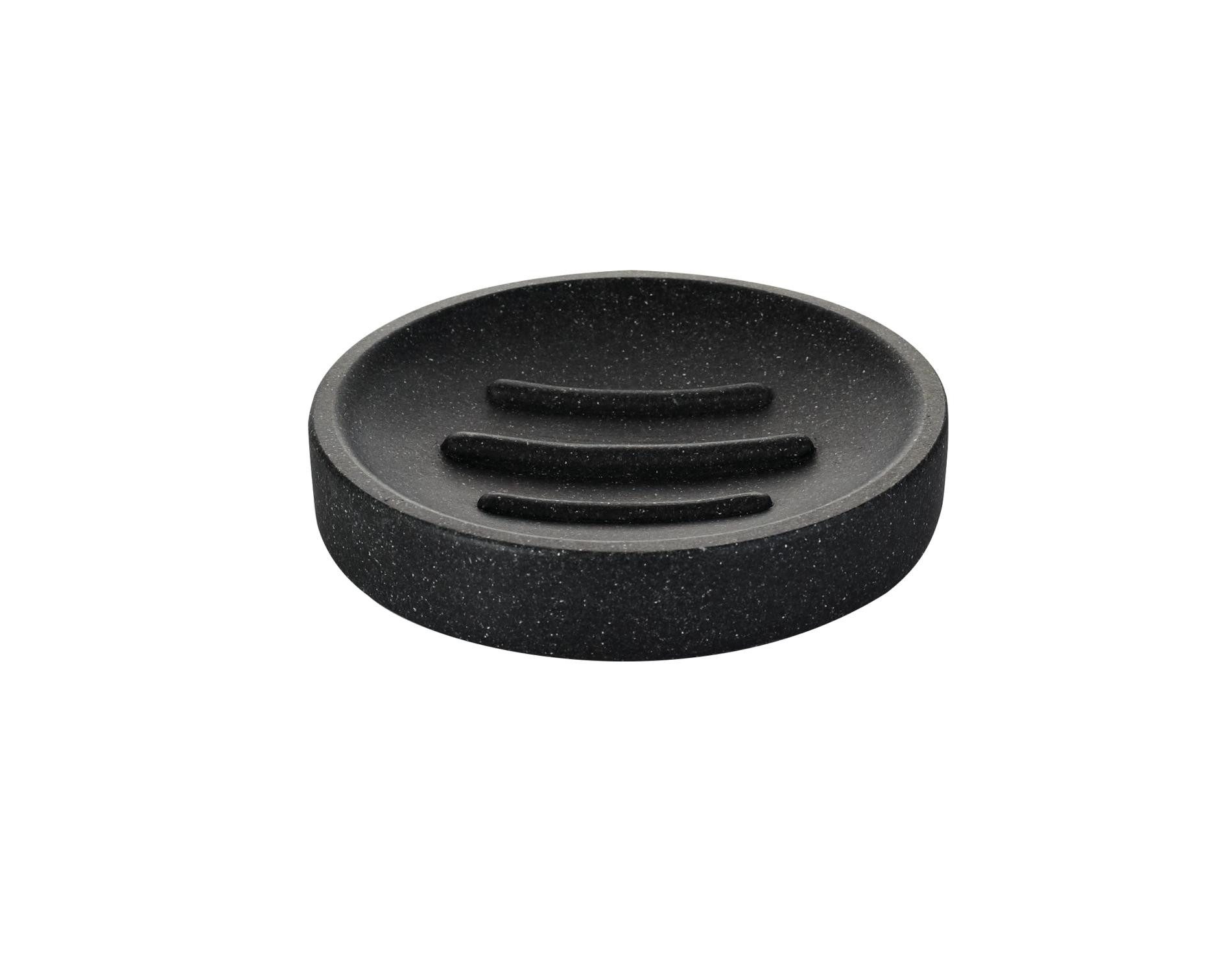 Ridder Seifenschale Stone schwarz, Breite: 10.5 cm
