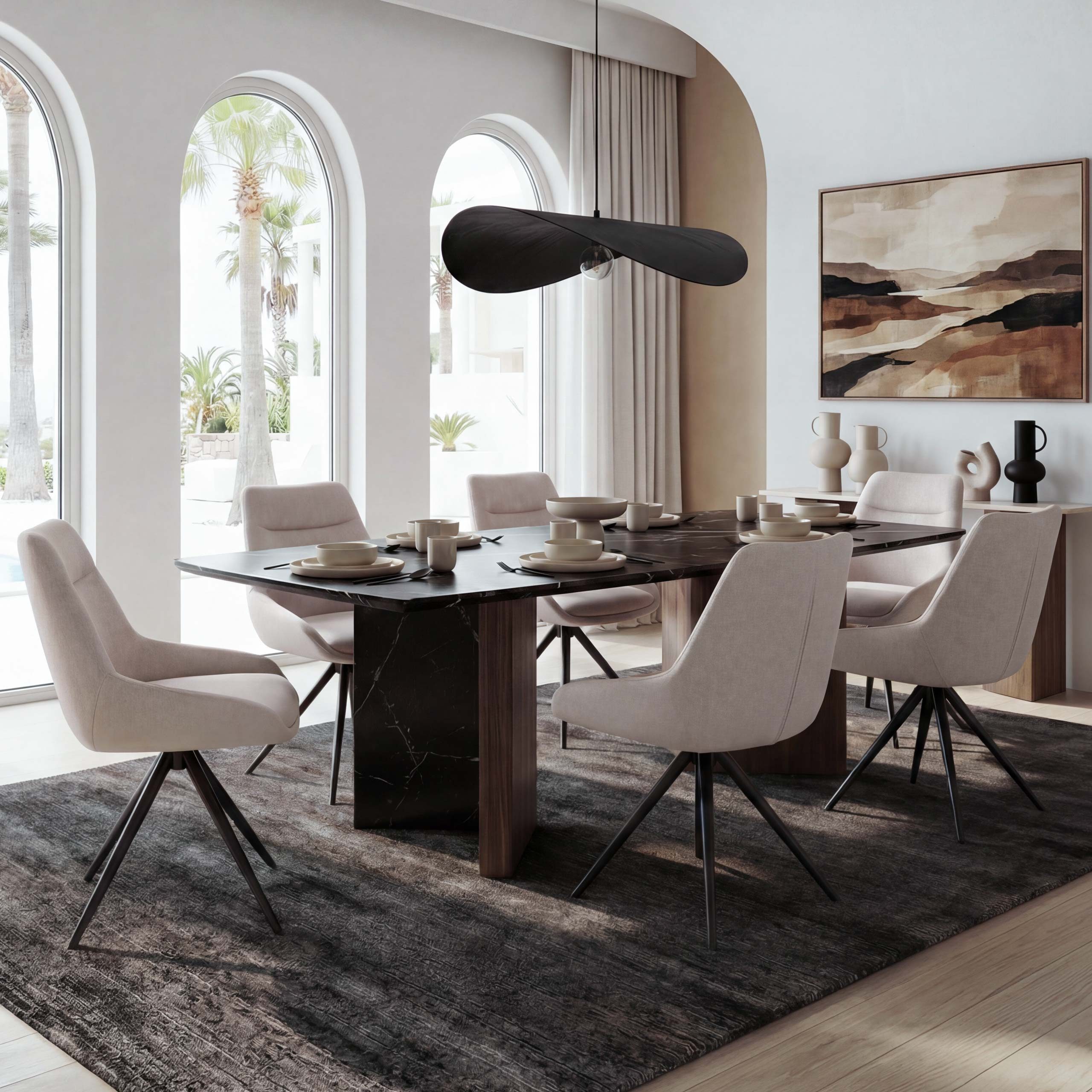 MCW Esszimmerstuhl MCW-M65-S (Set, 6 St), Um 180° drehbar mit Autoposition