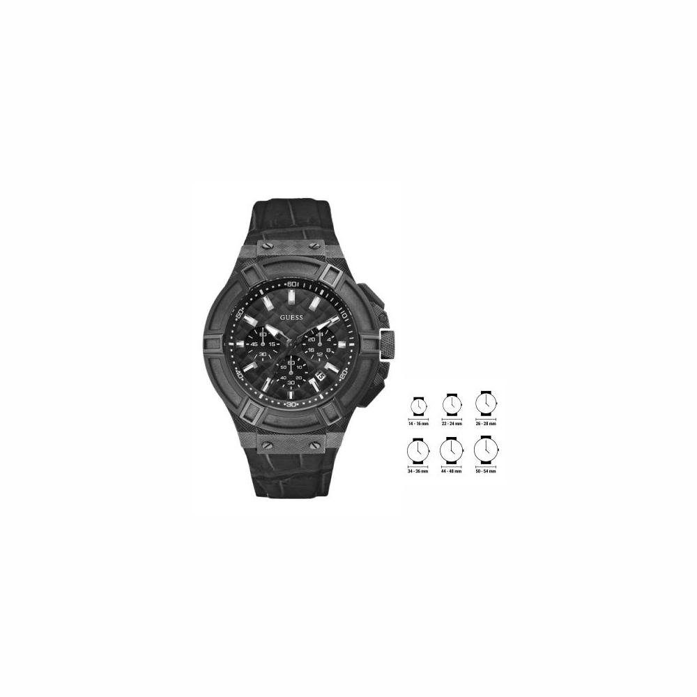 Quarzuhr Guess Herrenuhr W0408G1 Ø 45 mm Armbanduhr Uhr Schwarz