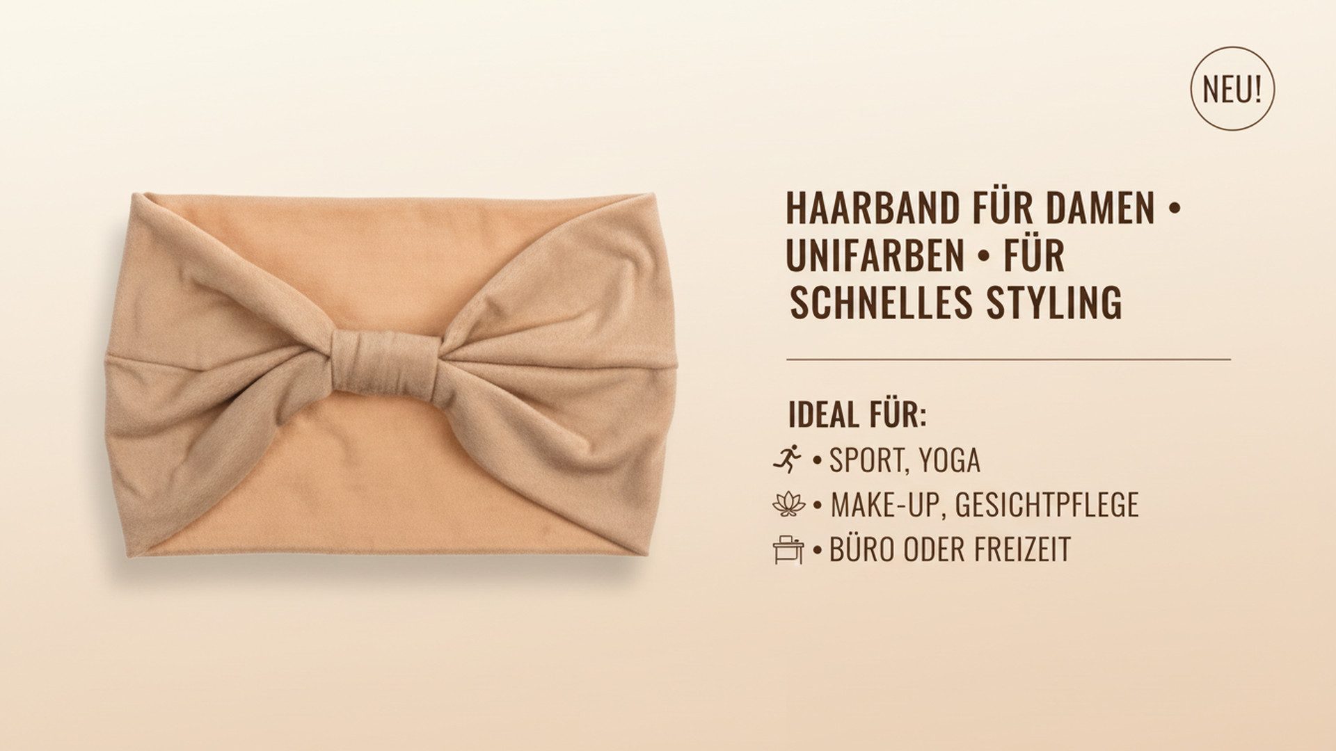 LK Trend & Style Haarband für Damen uni Farben schnelles cooles Syling, Stirnband für Sport, Yoga, Styling und Alltag, Set-Preis bei 2 Stück nach Verfügbarkeit, weiches griffiges Tuch
