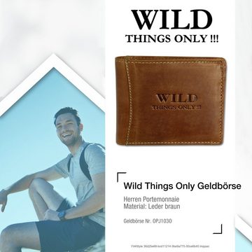 Wild Things Only !!! Geldbörse Wild Things Only Herren Brieftasche (Portemonnaie, Portemonnaie), Herren Portemonnaie Echtleder Größe ca. 12cm, braun