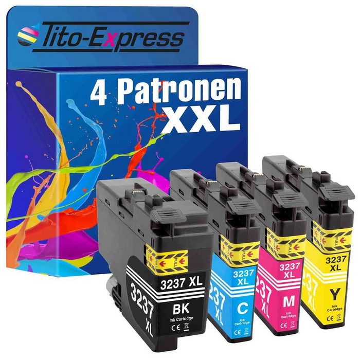 Tito-Express PlatinumSerie 4er Set ersetzt Brother LC-3237 Brother LC 3237 BrotherLC3237 XL Multipack Tintenpatrone (für HL-J-6100 DW MFC-J-5945 DW HL-J-6000 DW MFC-J-6947 DW MFC-J-6945 DW)