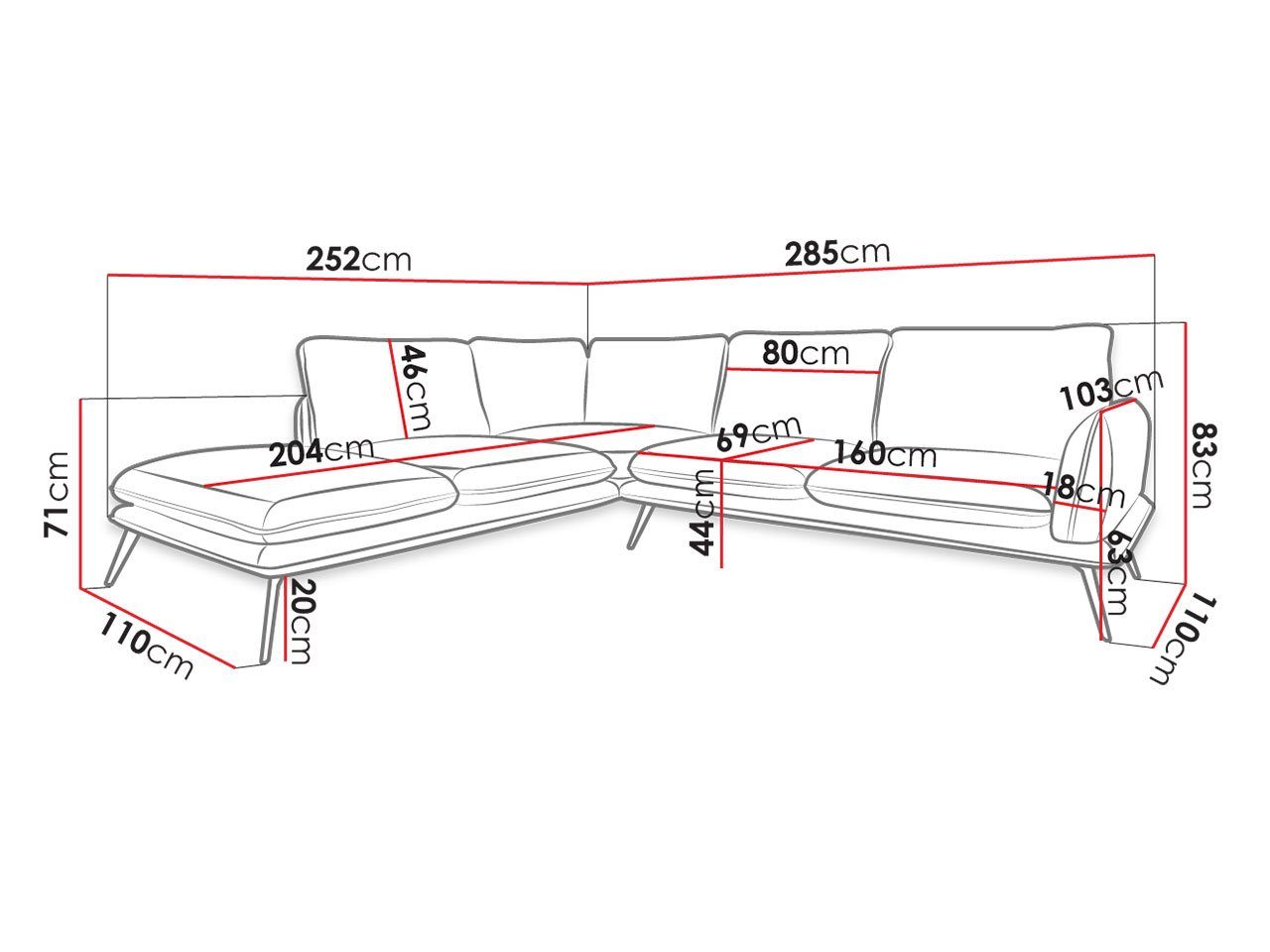 Zetta Farbauswahl Ecksofa Couchgarnitur, 296 MIRJAN24 Polsterecke Sofa, L-Form Loft Portimao,