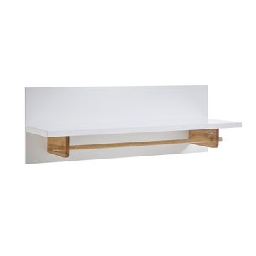 Lomadox Garderoben-Set CERVERA-05, (Spar-Set, 0-St), weiß matt lackiert furniertem Massivholz Asteiche geölt 97/196/40 cm