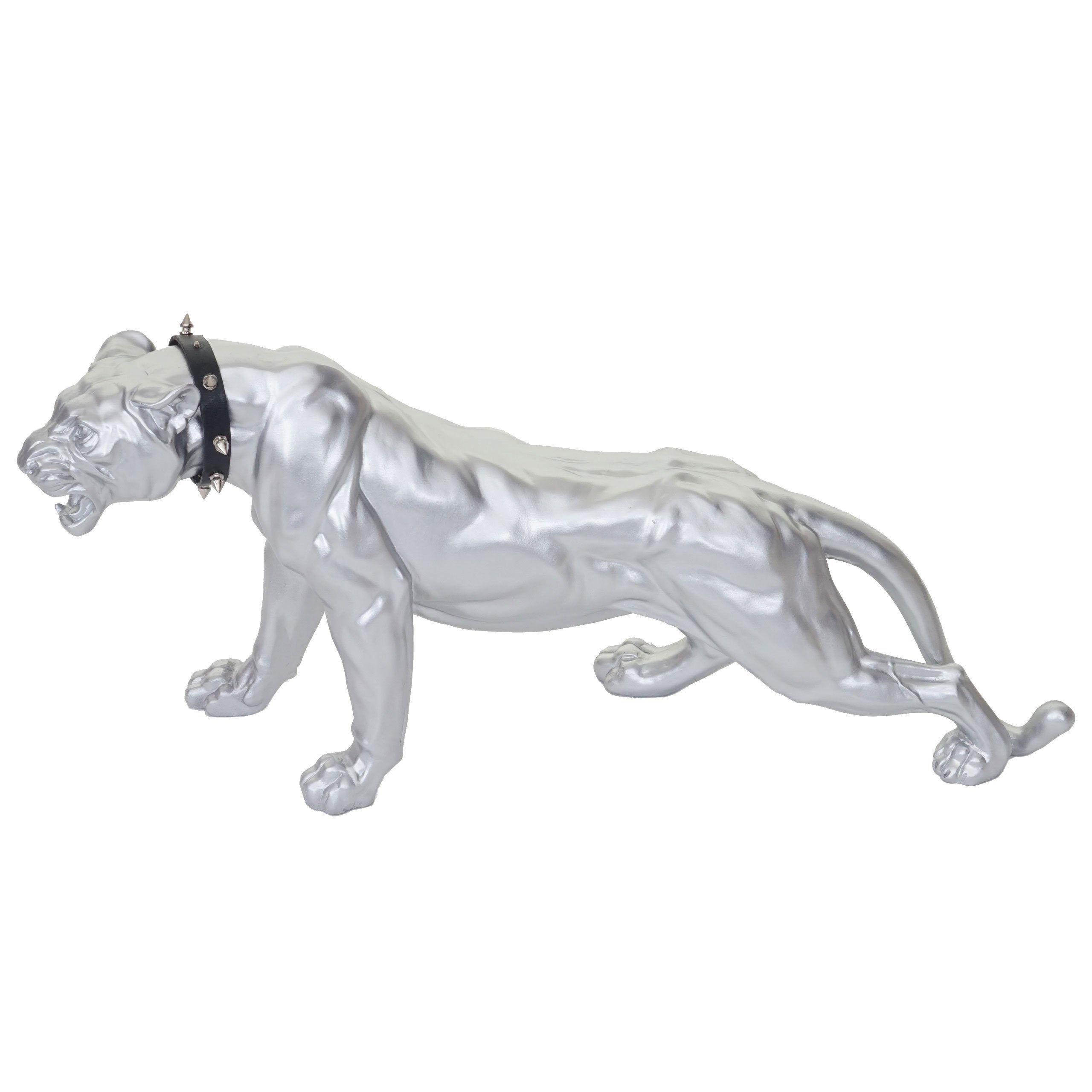 MCW Tierfigur Panther, Indoor/Outdoor-geeignet, Witterungsbeständig, Frostbeständig bis -10° C, Inkl. Halsband silberfarben