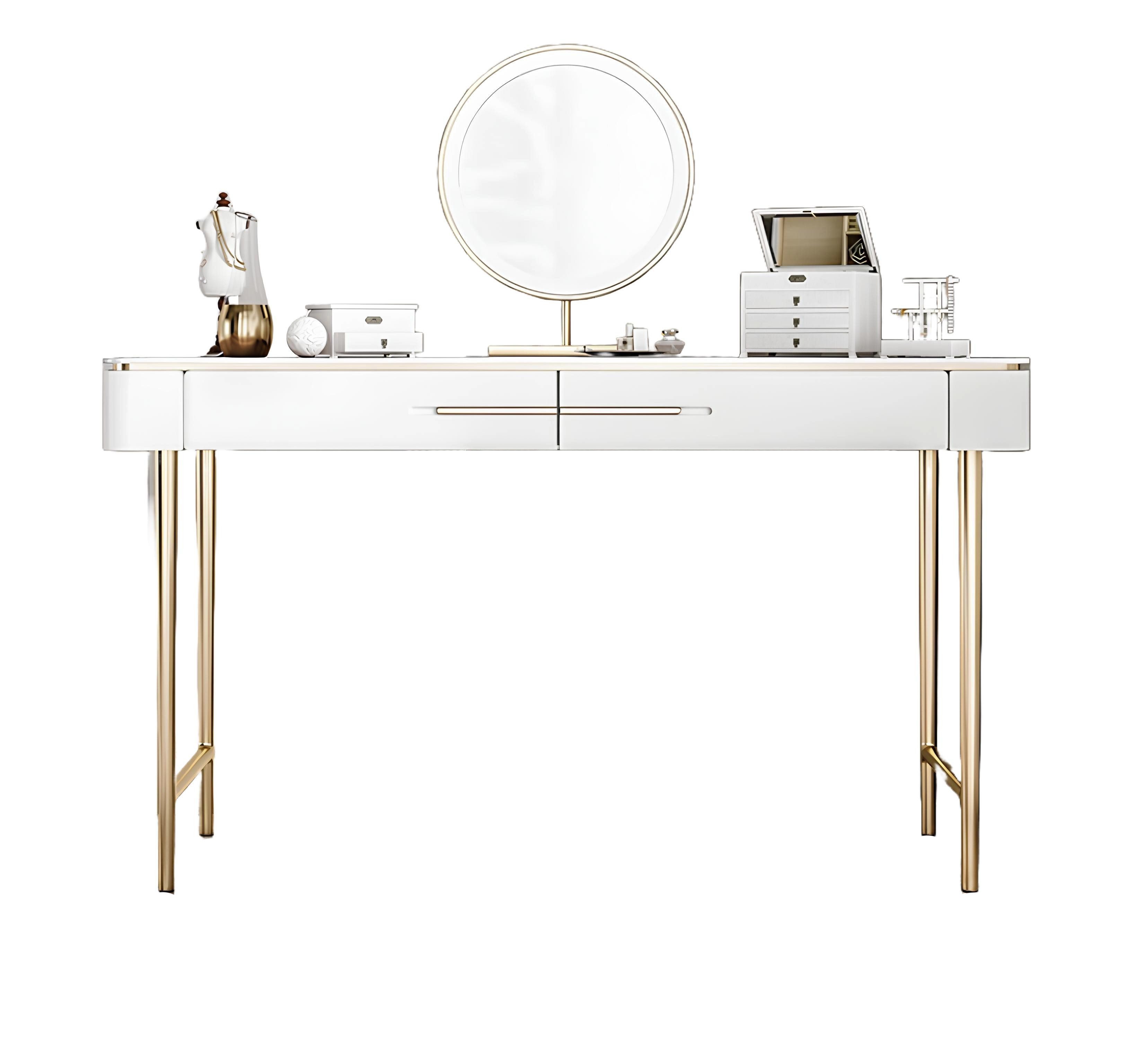 Xlmoebel Schminktisch Eleganter Kosmetiktisch mit weißen Oberflächen und Schubladen (1-St., Schminktisch), Hergestellt in Europa
