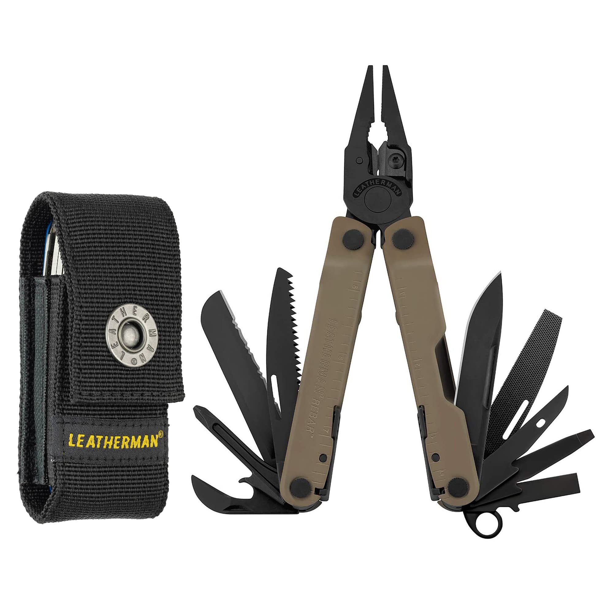 Multitool Leatherman Rebar Multi-Tool - 17 Werkzeuge - Mit Molle Holster, Braun