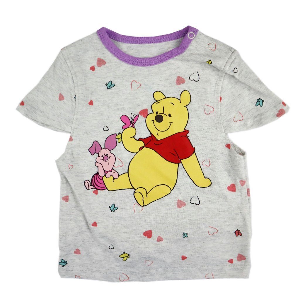 plus Disney 86, Gr. bis Puuh Winnie 62 Ferkel Pooh Winnie Baumwolle Shorts Baby T-Shirt Lila und Print-Shirt 100%