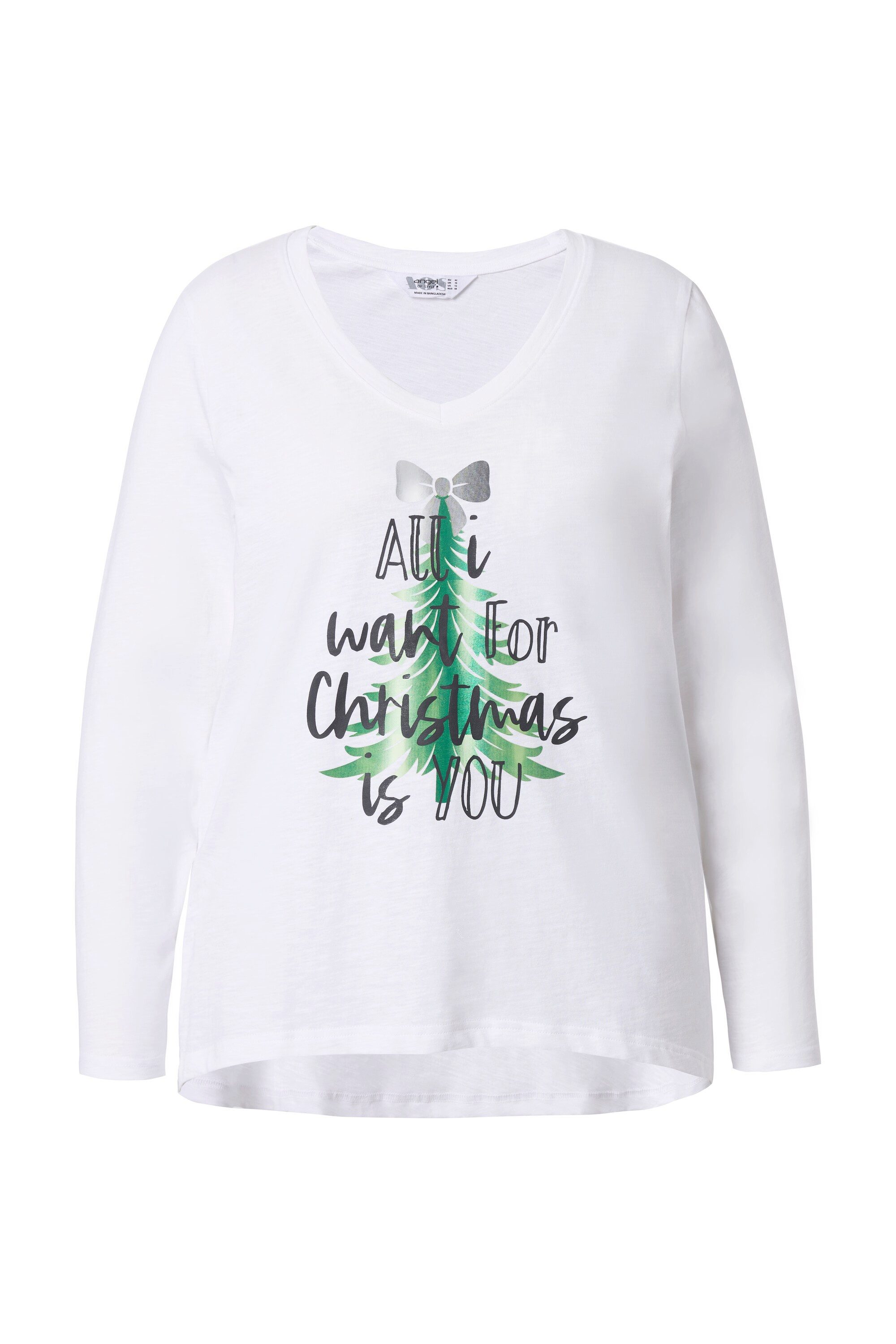 Angel of Style Longshirt T-Shirt mit Weihnachtsbaum