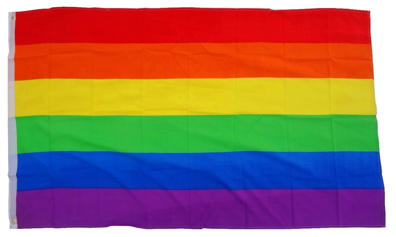 trends4cents Flagge XXL Flagge Fahne mit 3 Messingösen in 250 x 150 cm (Regenbogen), für Fahnenmaste