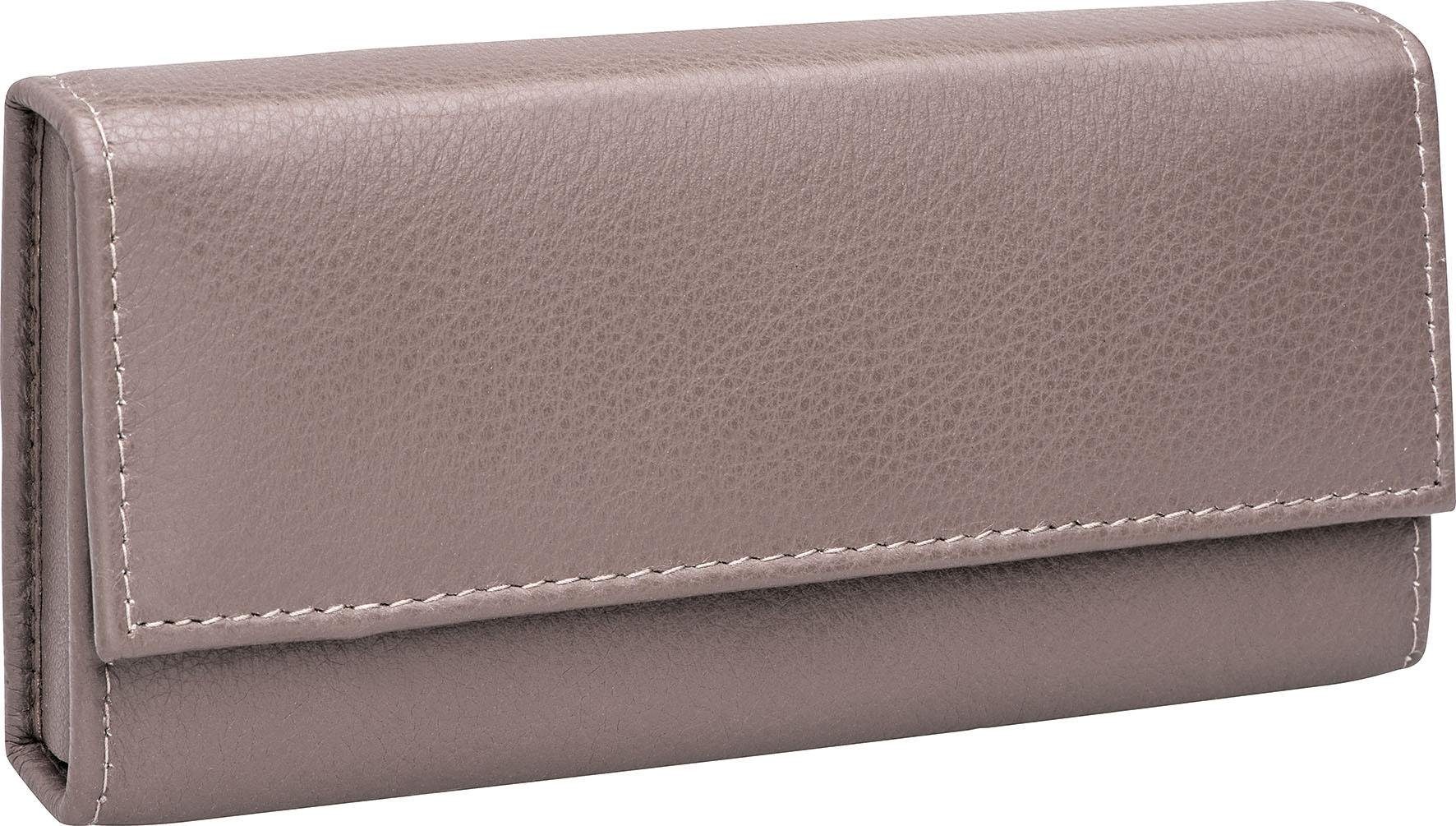 ERBE Maniküre-Etui Wickel-Lederetui mit mit Druckknopf, tlg., Premium bestückt Solinger 5 taupe Stahlwaren