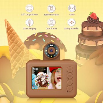 uleway 2,0-Zoll-Bildschirm Weihnachten Spielzeug-Schokolade Kinderkamera (12 MP, mit 32GB SD-Karte Selfie Digitalkamera Fotoapparat fur Kinder)