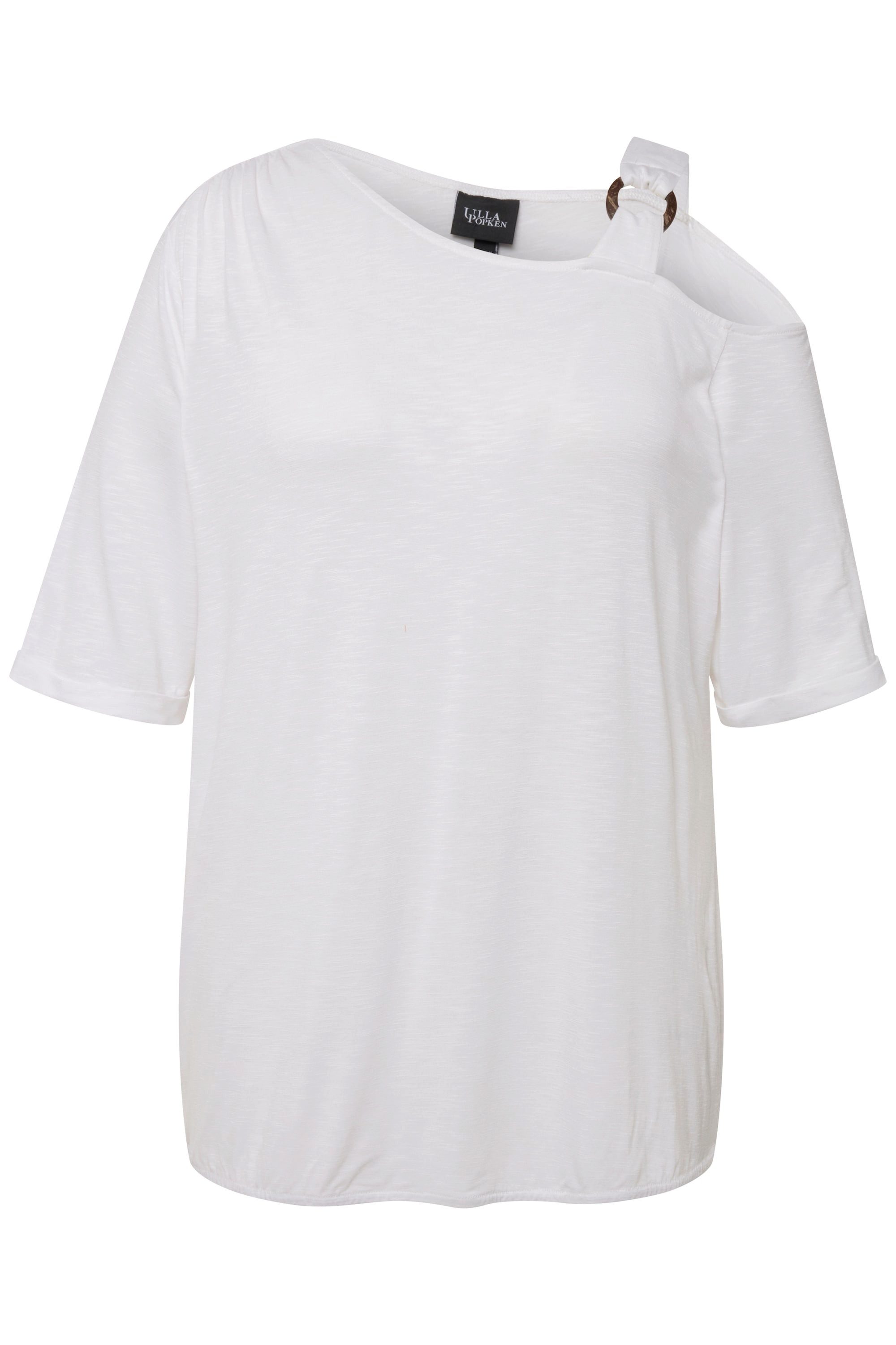 Ulla Popken T-Shirt T-Shirt Cut-Out gekräuselte günstig online kaufen