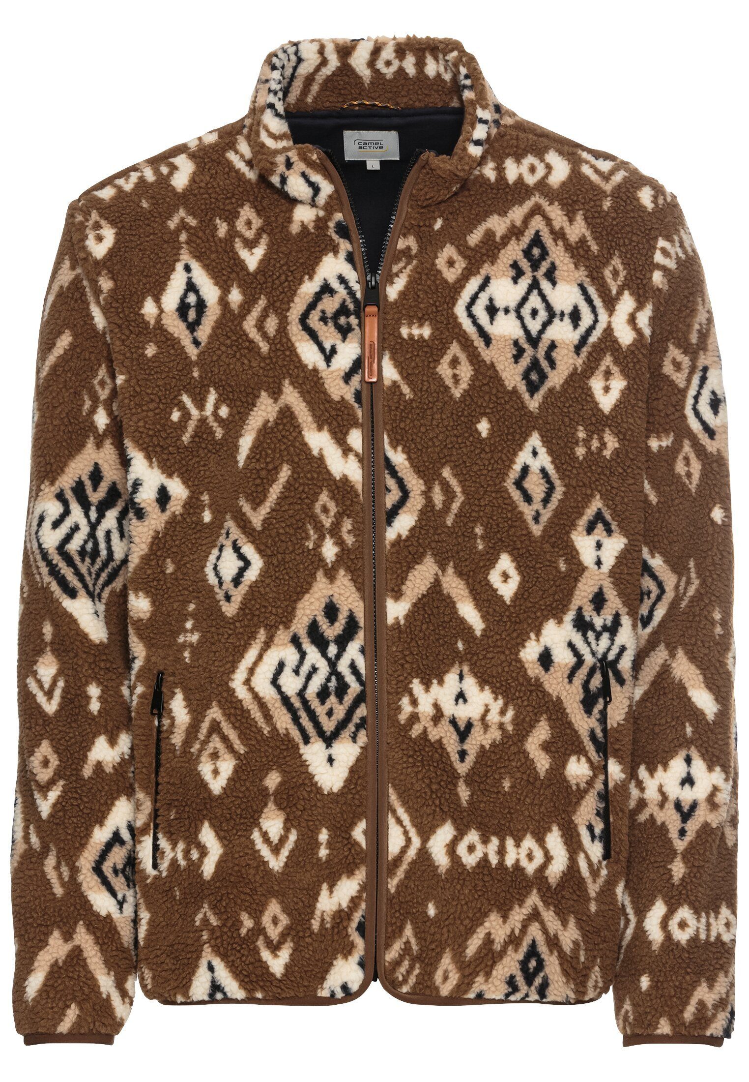 camel active Strickjacke Fleecejacke mit Stehkragen günstig online kaufen