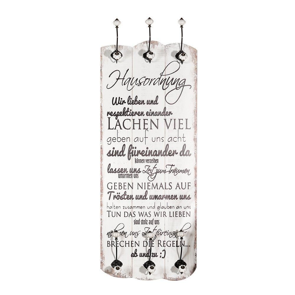 Melko Wandgarderobe Garderobenpaneel Wandgarderobe mit Kleiderhaken in Weiß 100cm (Stück, 1 St., Paneel), Paulownienholz