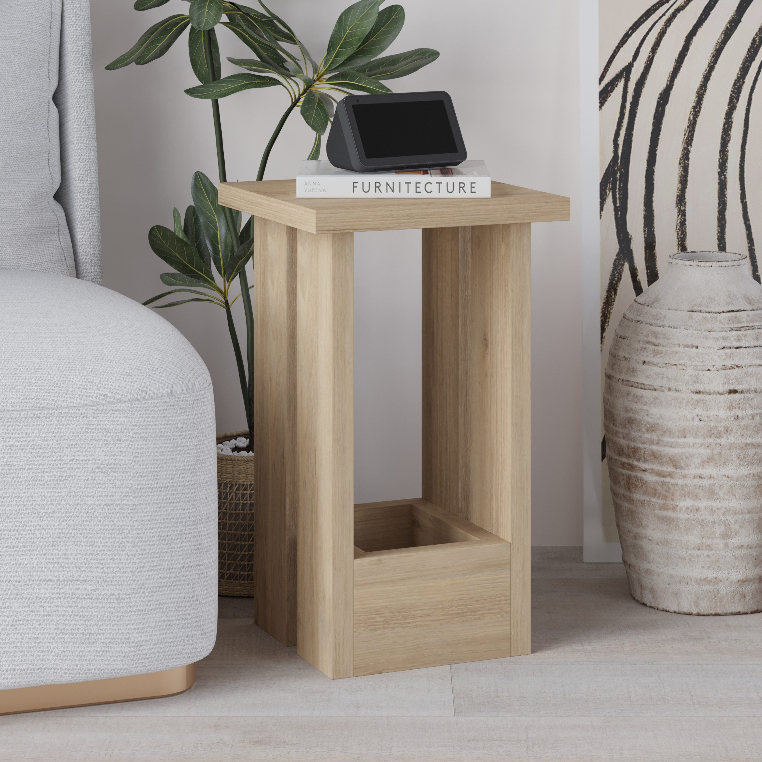 Decortie Beistelltisch Tasos, Modern Tasos Beistelltisch, 30 x 30 x 50,5 cm