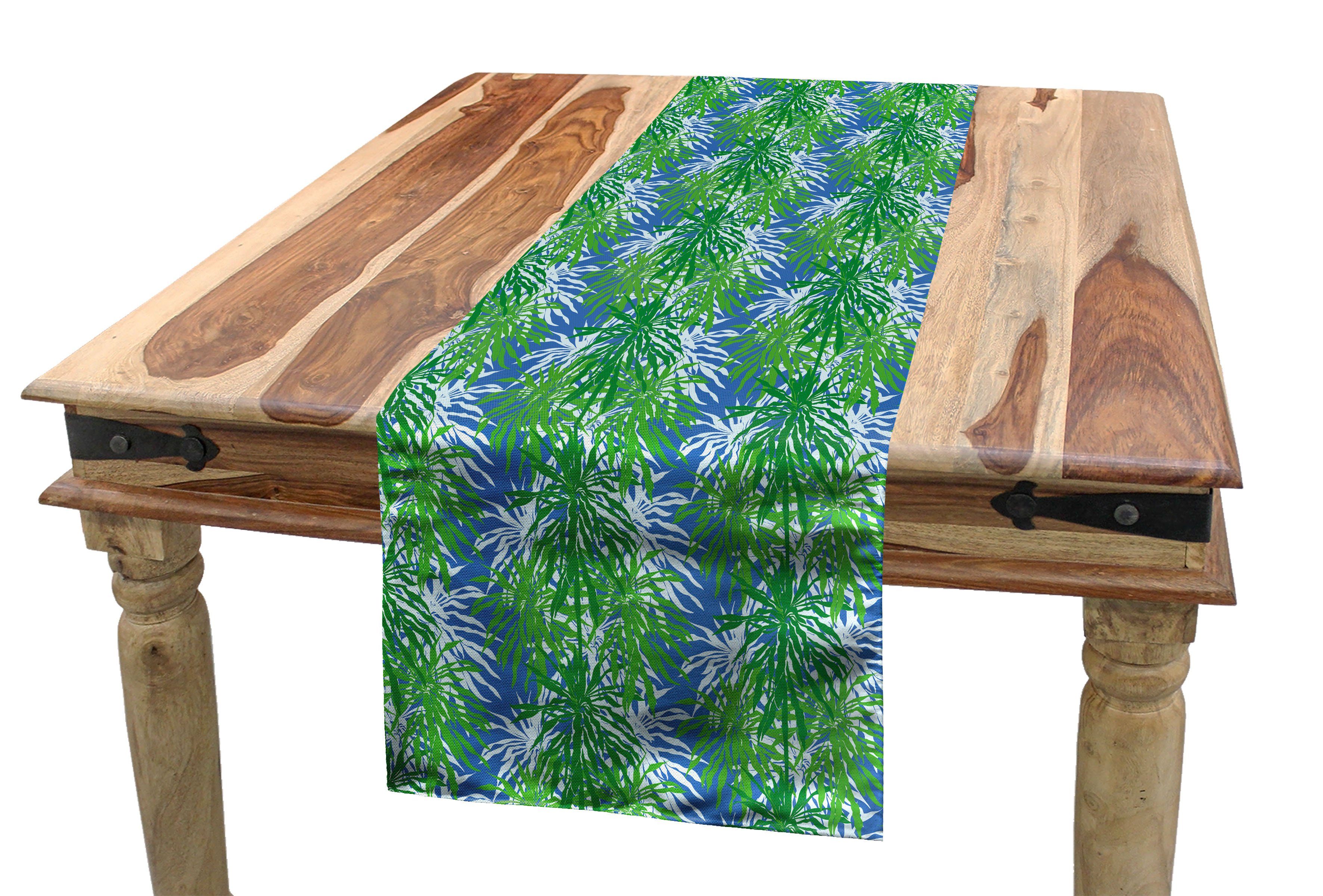 Esszimmer Pflanzen Blätter Tischläufer, Tropisch Rechteckiger Algen Abakuhaus Küche Dekorativer Meer Tischläufer