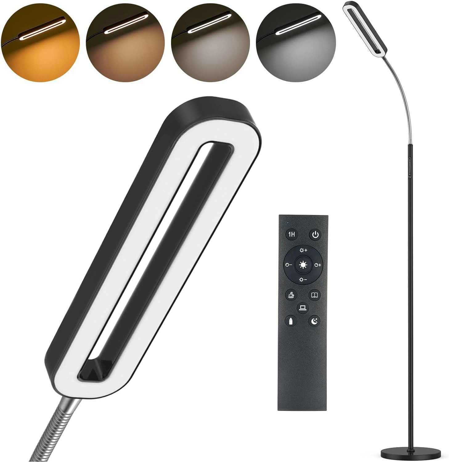 LED Stehlampe 12W LED Stehleuchte Wohnzimmer mit Fernbedienung & Touch-Steuerung