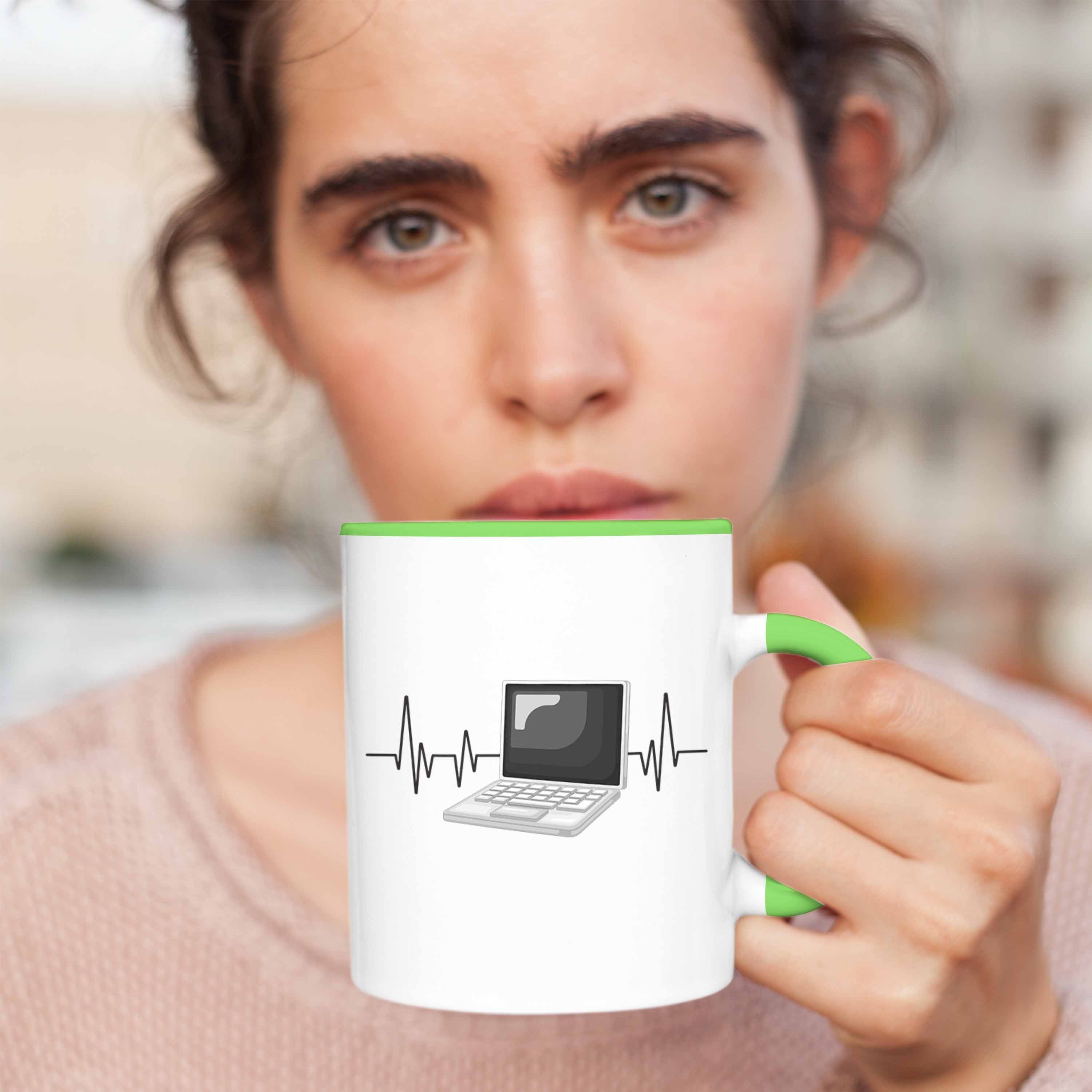 B Informatiker Trendation Trendation - für Techniker Geschenk Tasse Grün Herzschlag It Tasse