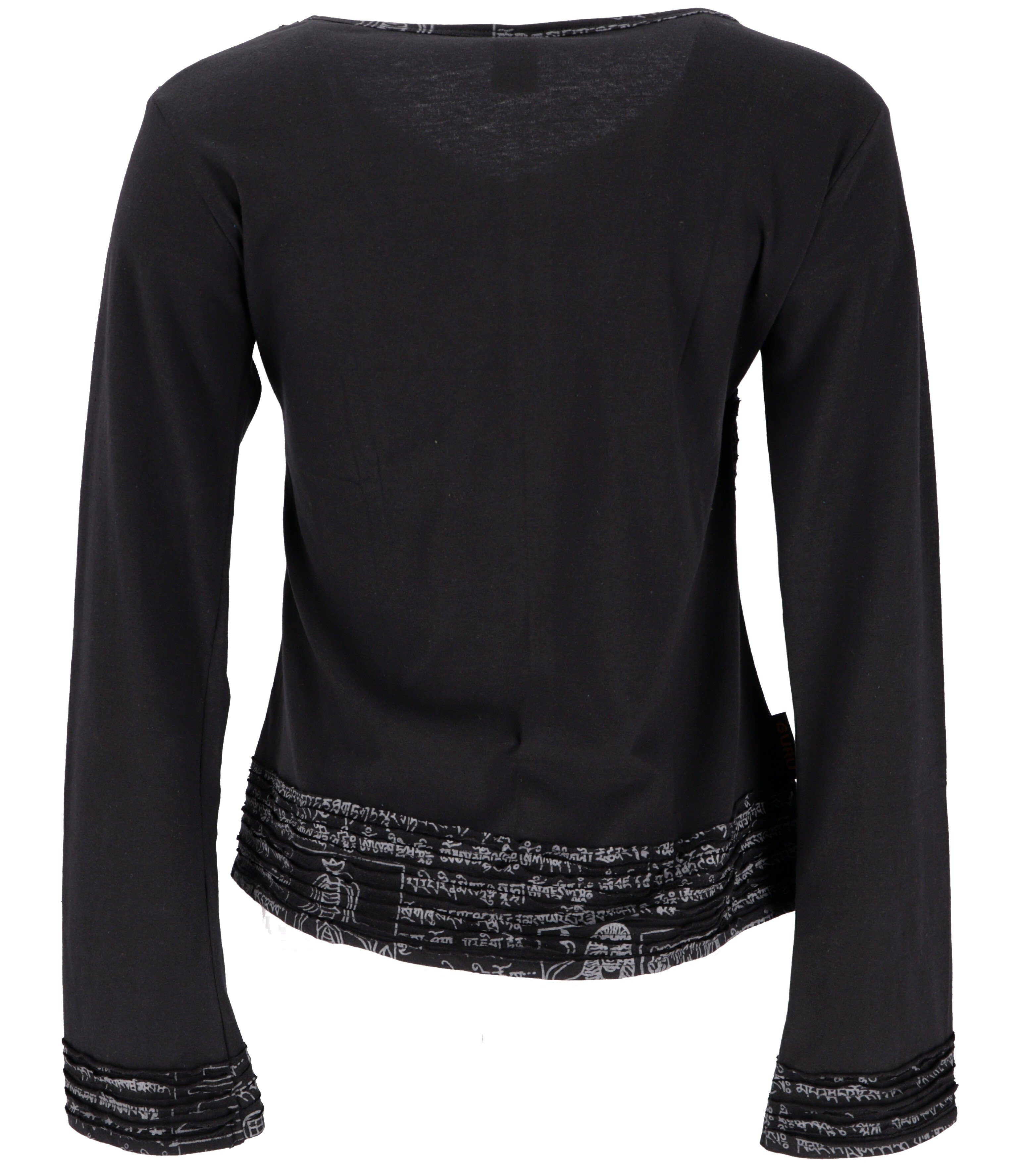 Guru-Shop Longsleeve Langarmshirt Boho-chic, Hare Krishna Mantra.. alternat günstig online kaufen