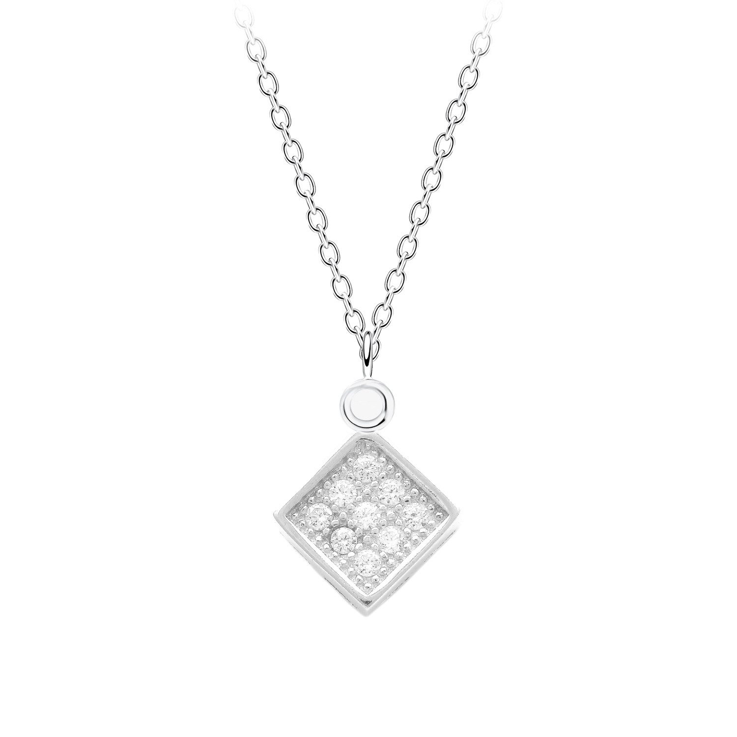 ALEXANDER YORK Kette mit Anhänger VIERECK ZIRKONIA rhodiniert, 2-tlg., 925 günstig online kaufen