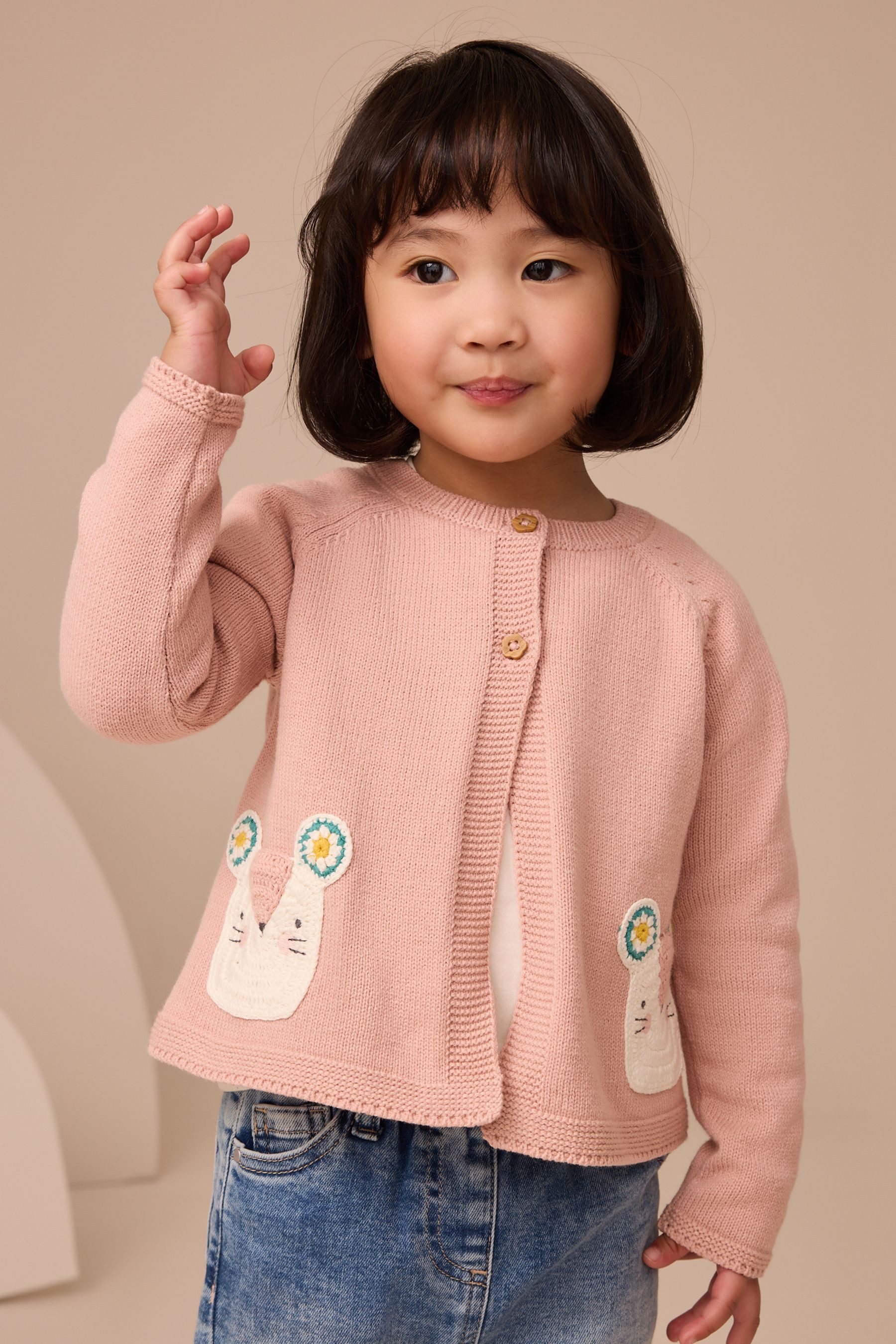 Next Strickjacke Cardigan mit Mausmuster (1-tlg) günstig online kaufen