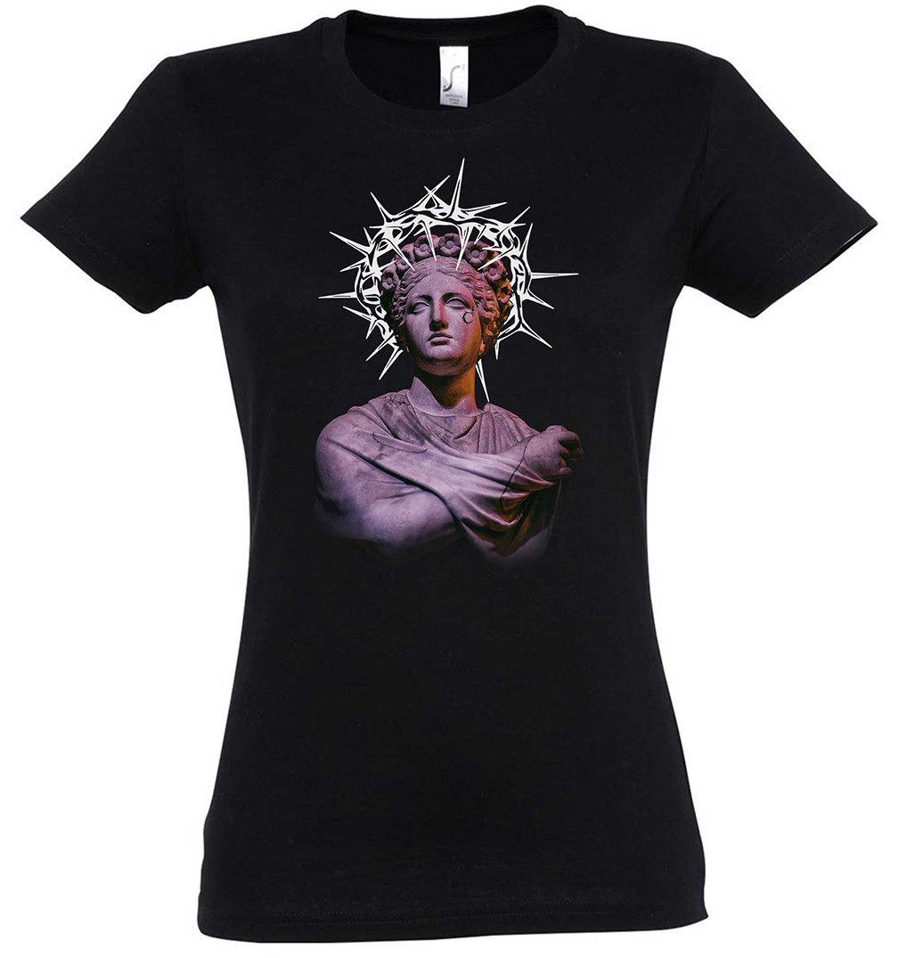Print-Shirt Queen Of Thorns Damen T-Shirt Dark Gothic Vampire Dornen Maria