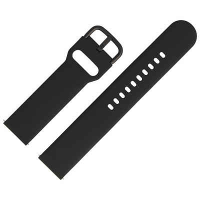 MARBURGER Uhrenarmband 20mm Silikon Fitness Smartwatch XL Extra Lang Schwarz