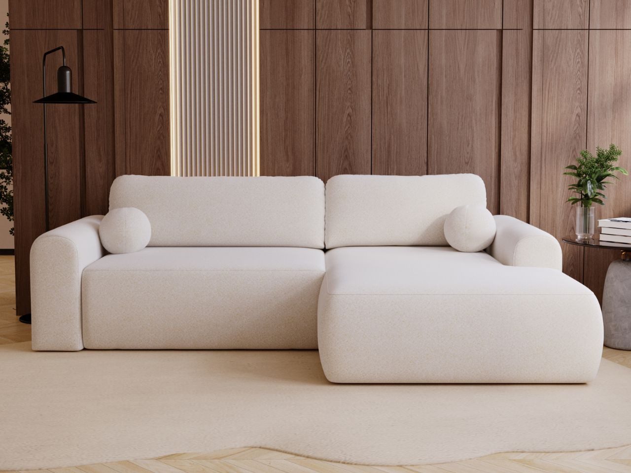 GrainGold Ecksofa L-Form Savana L, Set, DL-Mechanismus, Wellenfederkern, Schlaffunktion, Bettkasten