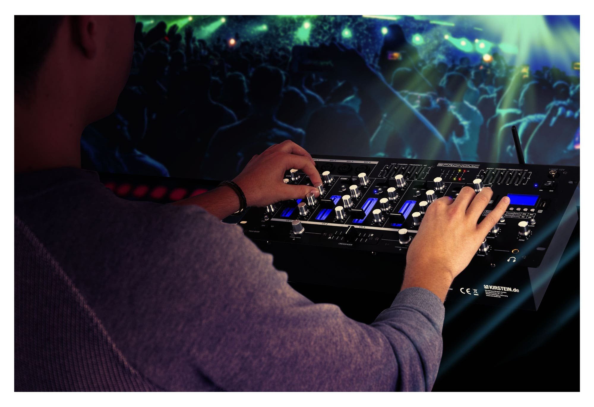 Pronomic DJ Controller DX-165REC MKII DJ-Mixer - 5-Kanal-Mischer mit USB/SD/Bluetooth-Player, (Talkover-Funktion), Cue- Recording-Funktion - 4 Mikrofoneingänge