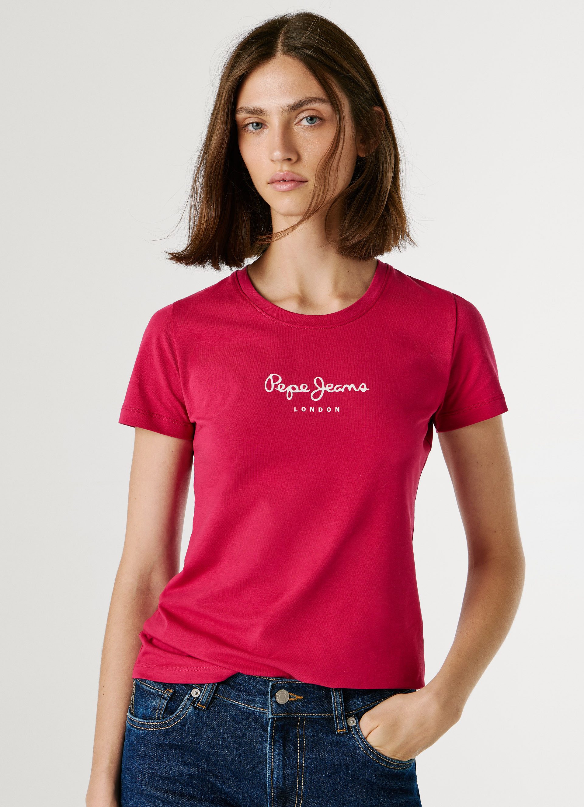Pepe Jeans T-Shirt NEW VIRGINIA mit Logo-Print günstig online kaufen