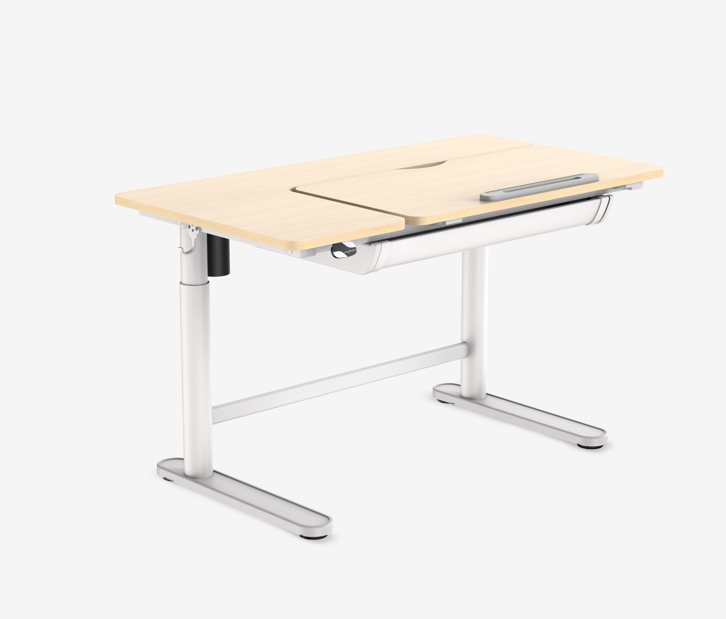 Ergolutions Kinderschreibtisch für Kinder elektrisch höhenverstellbarer Kinderschreibtisch, Einklemm und Kollisionsschutz / Tischplatte Neigbar / 5 Jahre Garantie