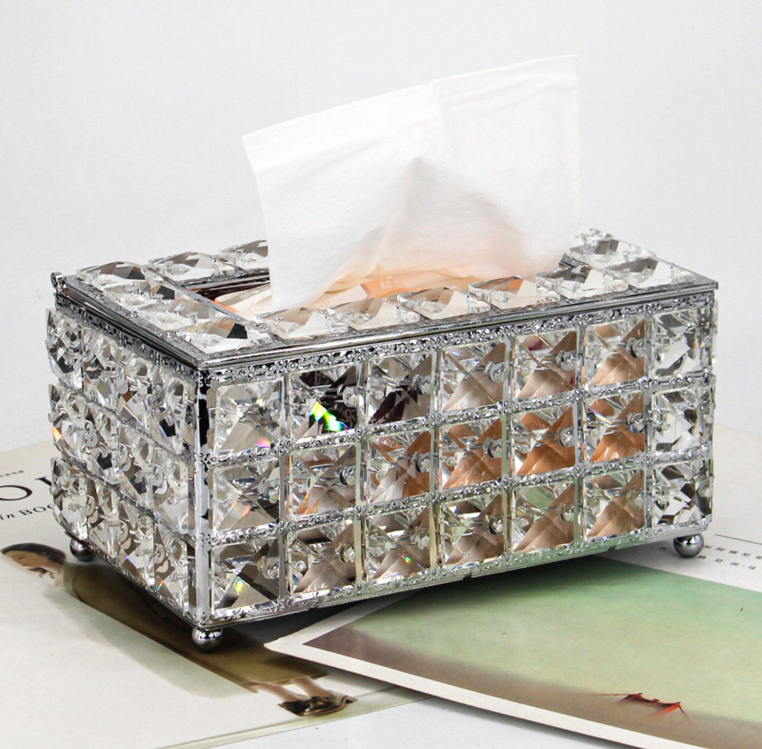 BYSURE Feuchttücherbox (1 St), Taschentuchbox aus Kristall, Taschentuch-Aufbewahrungsbox
