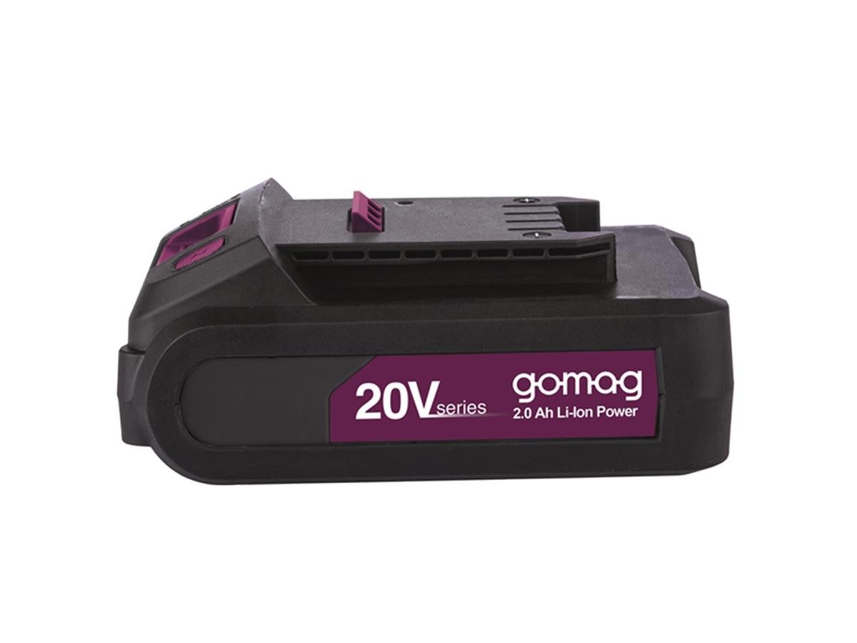 Gomag GO-ABP2.0 Akku 2000 mAh (20 V, 1 St), für die gesamte Gomag 20 V Serie, 3-stufige LED-Anzeige der Leistung