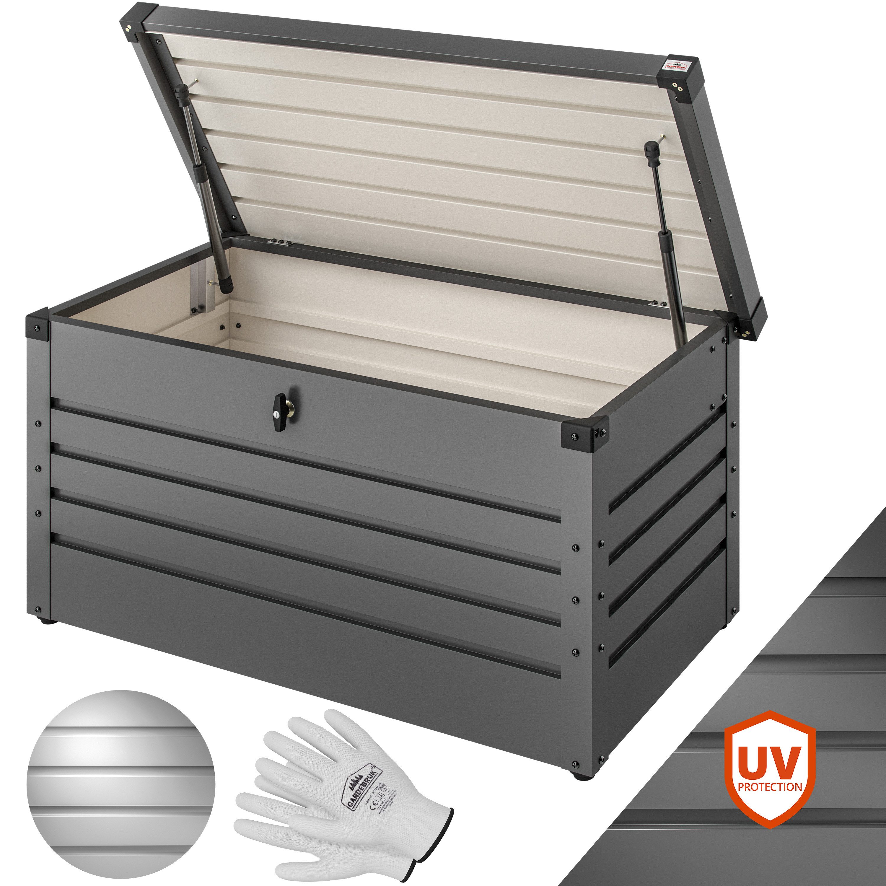 Gardebruk Auflagenbox, Metall Gasdruckfeder Abschließbar Balkon günstig online kaufen