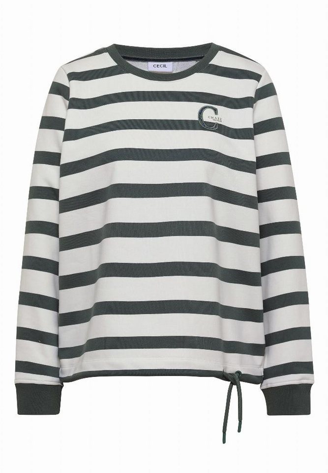 CECIL Langarmshirt Sweatshirt mit Rundhals und Tunnelzug