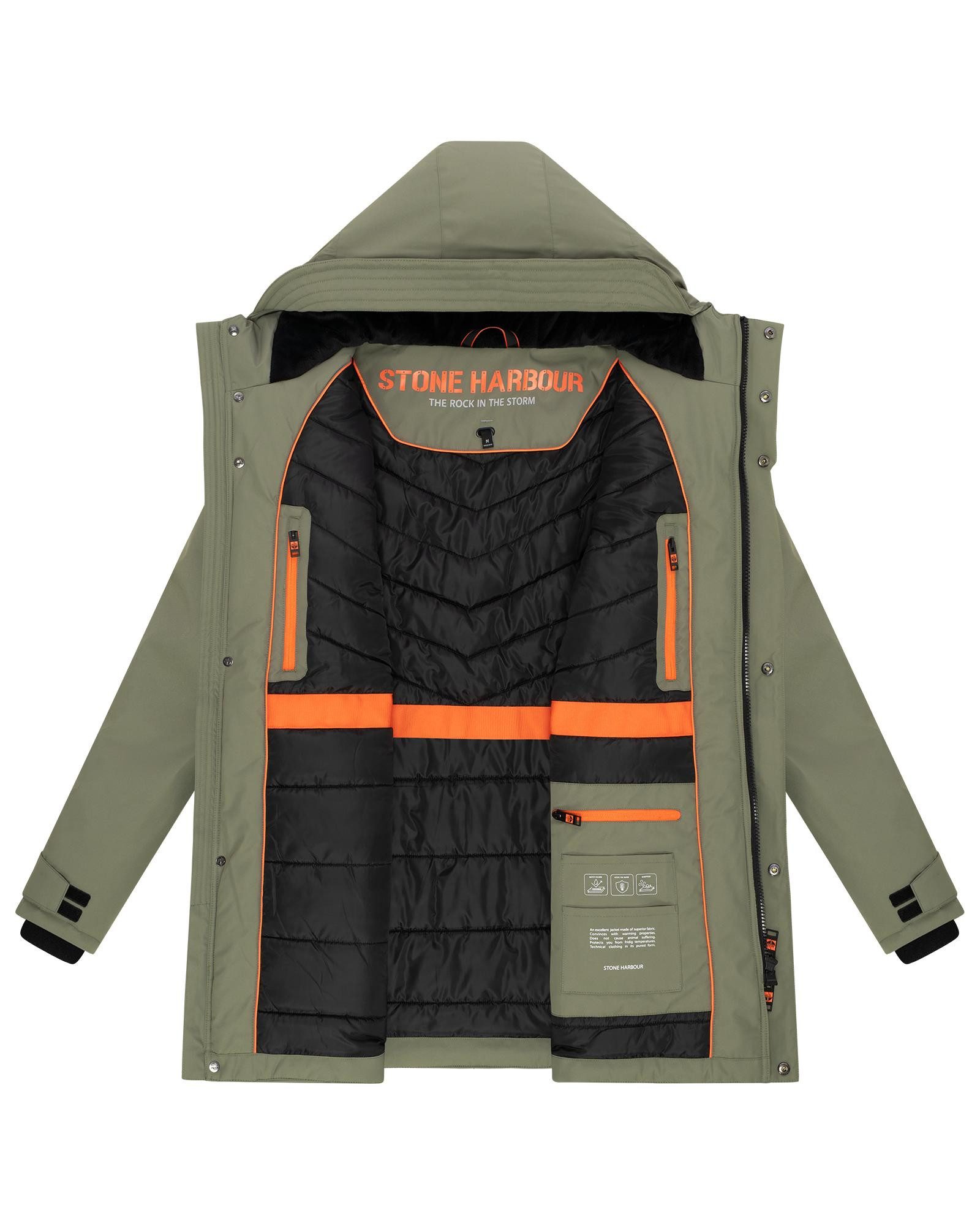 Stone Harbour Wintermantel Netaan XX Herren Kurzmantel mit kuscheliger Kapuze