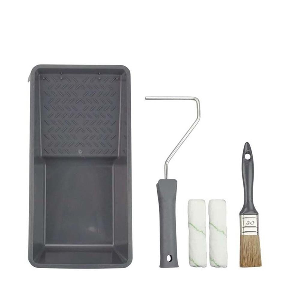 WOW!TOOLS Lasurpinsel Lasur-Set 5tlg Lasurset Farbwanne Pinsel Lasurroller Lasurwalzen