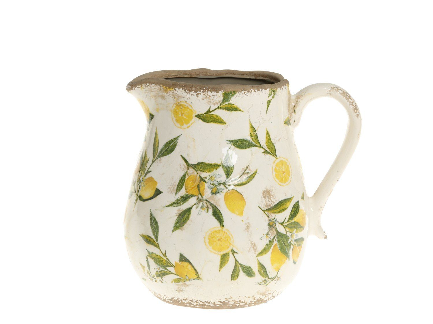Chic Antique Dekovase Kanne Krug Limone H16 cm Kanne Vase Zitronen (1 St) günstig online kaufen