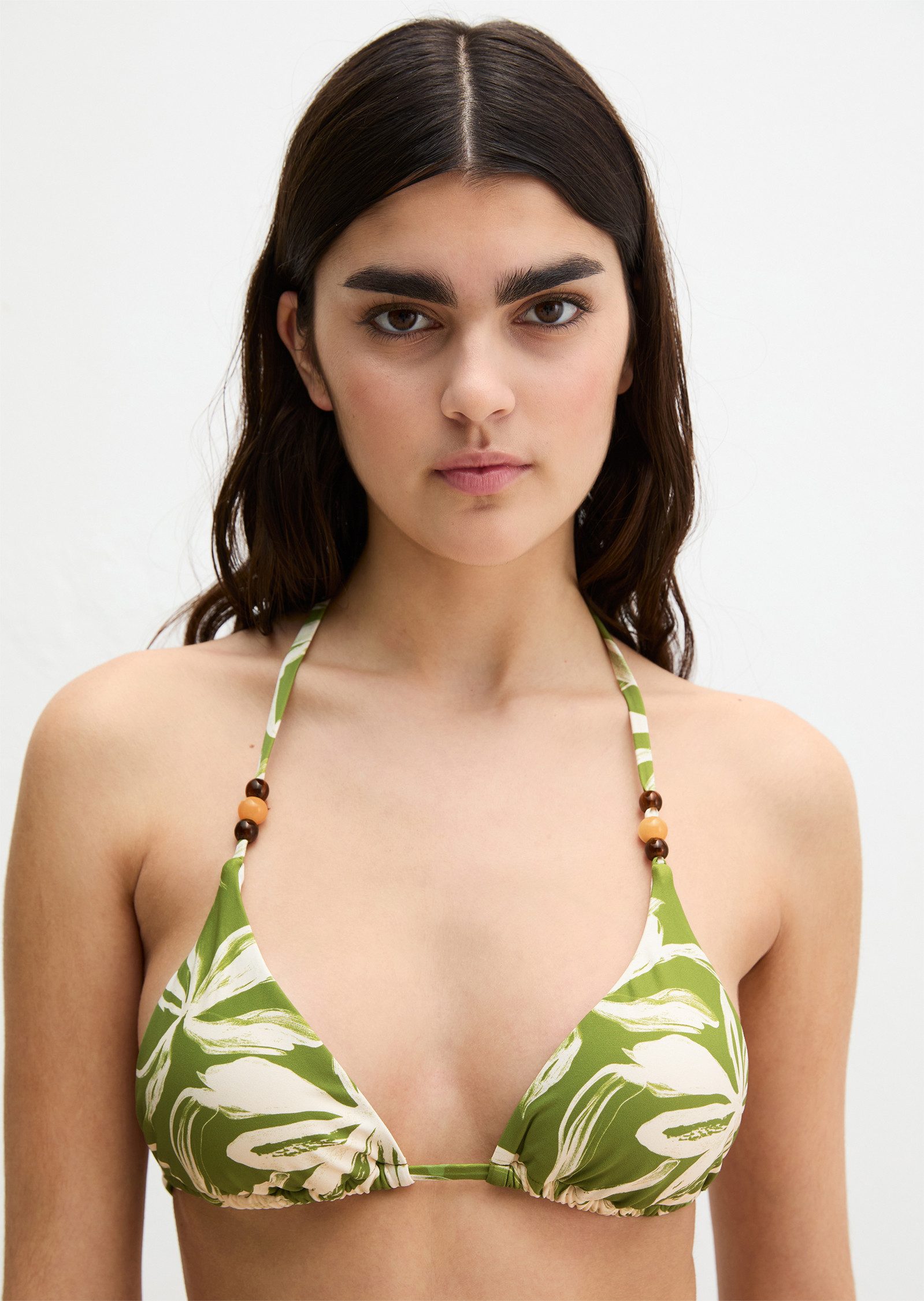 Marc O'Polo Bandeau-Bikini-Top Shiny Abstract Flower AOP günstig online kaufen
