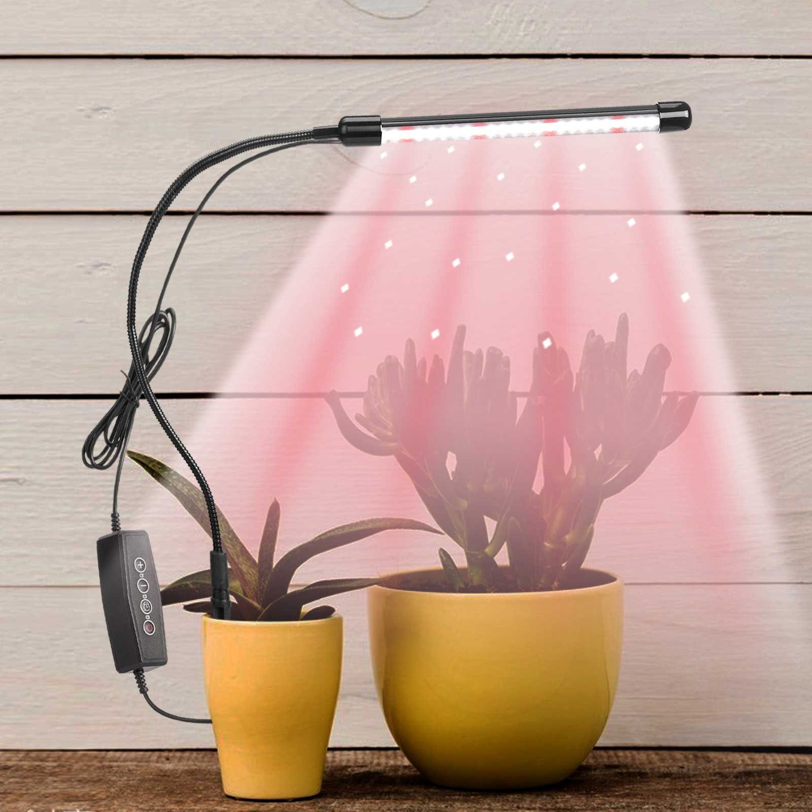Rosnek Pflanzenlampe Dimmbar, 360° flexibel, für Zimmerpflanzen Setzlinge Blume Sukkulente, Rot, Weiß, 8Rot+40Weiß LEDs, Timer
