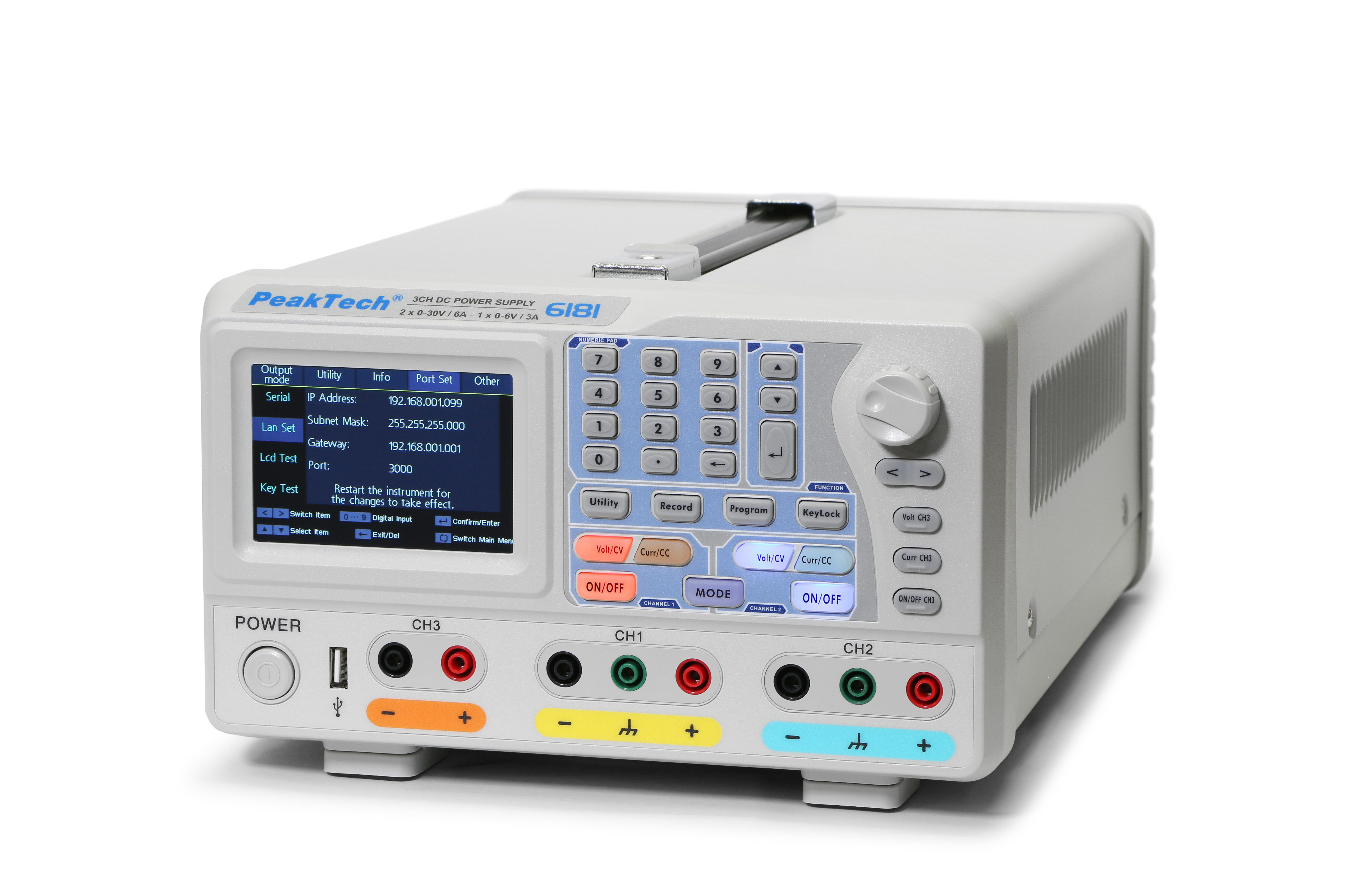 PeakTech 30 V 6 A 2-Kanal Labornetzteil 0–30 V/0–6 A Labor-Netzteil