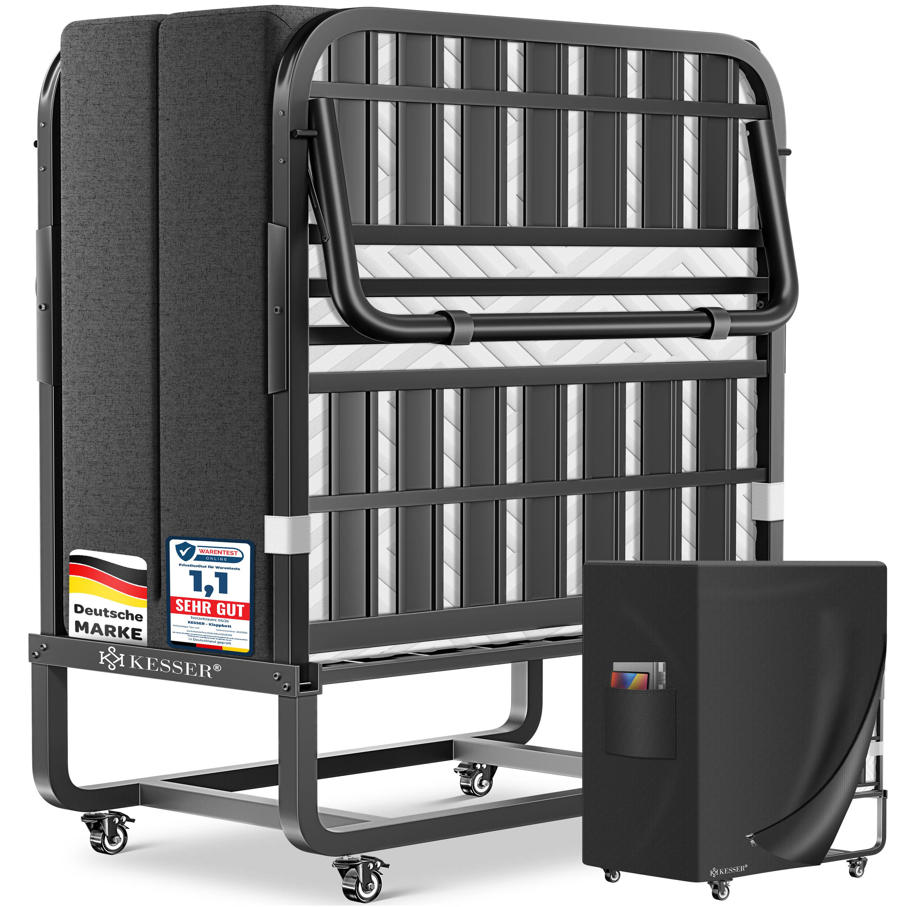 KESSER Gästebett 200x90cm Klappbett faltbares Reisebett mit Metallrahmen fü günstig online kaufen