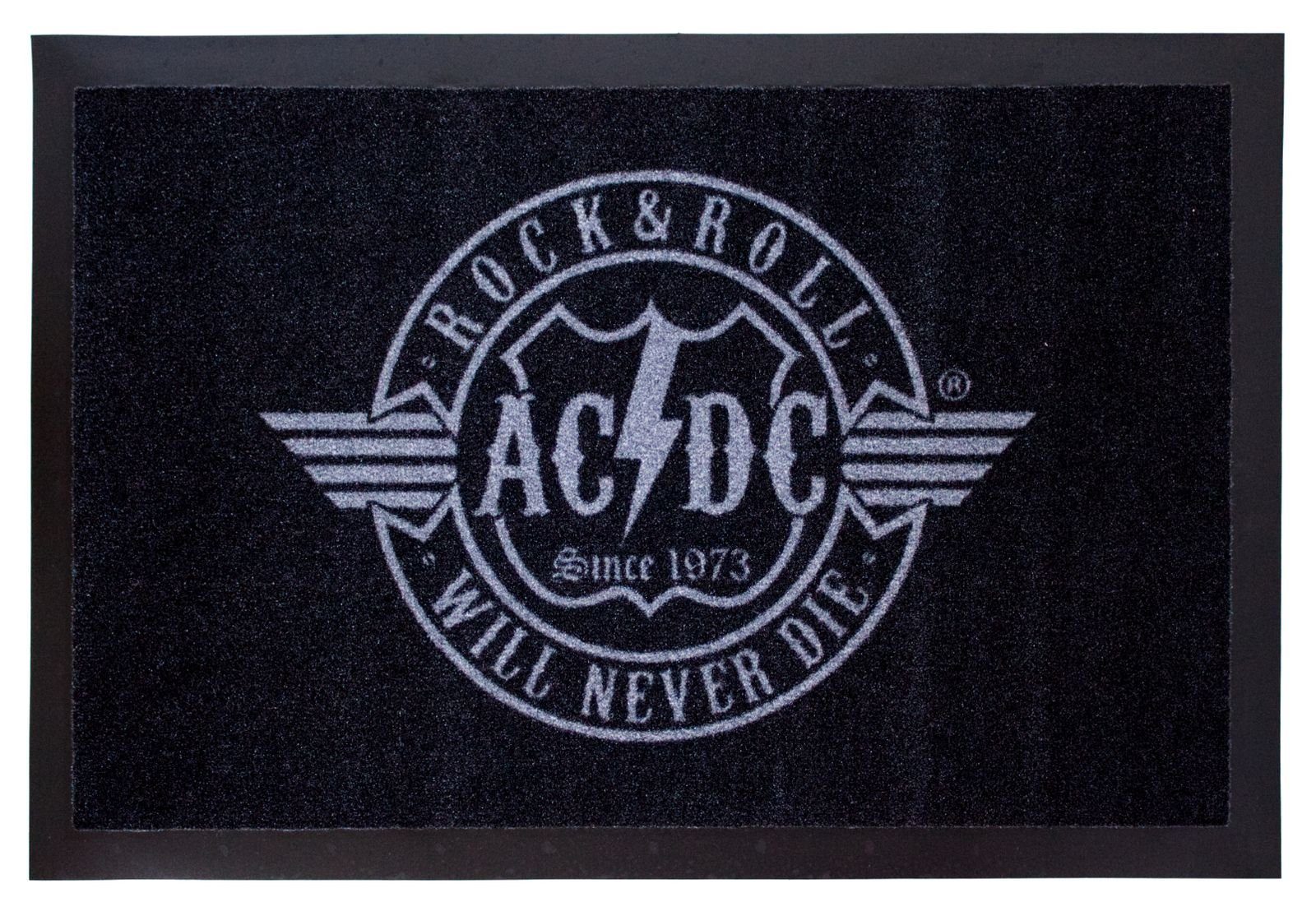 Teppich ACDC 60 x 40 cm Rock Roll never Die, Mr. Ghorbani, Rechteckig, Höhe: 3 mm